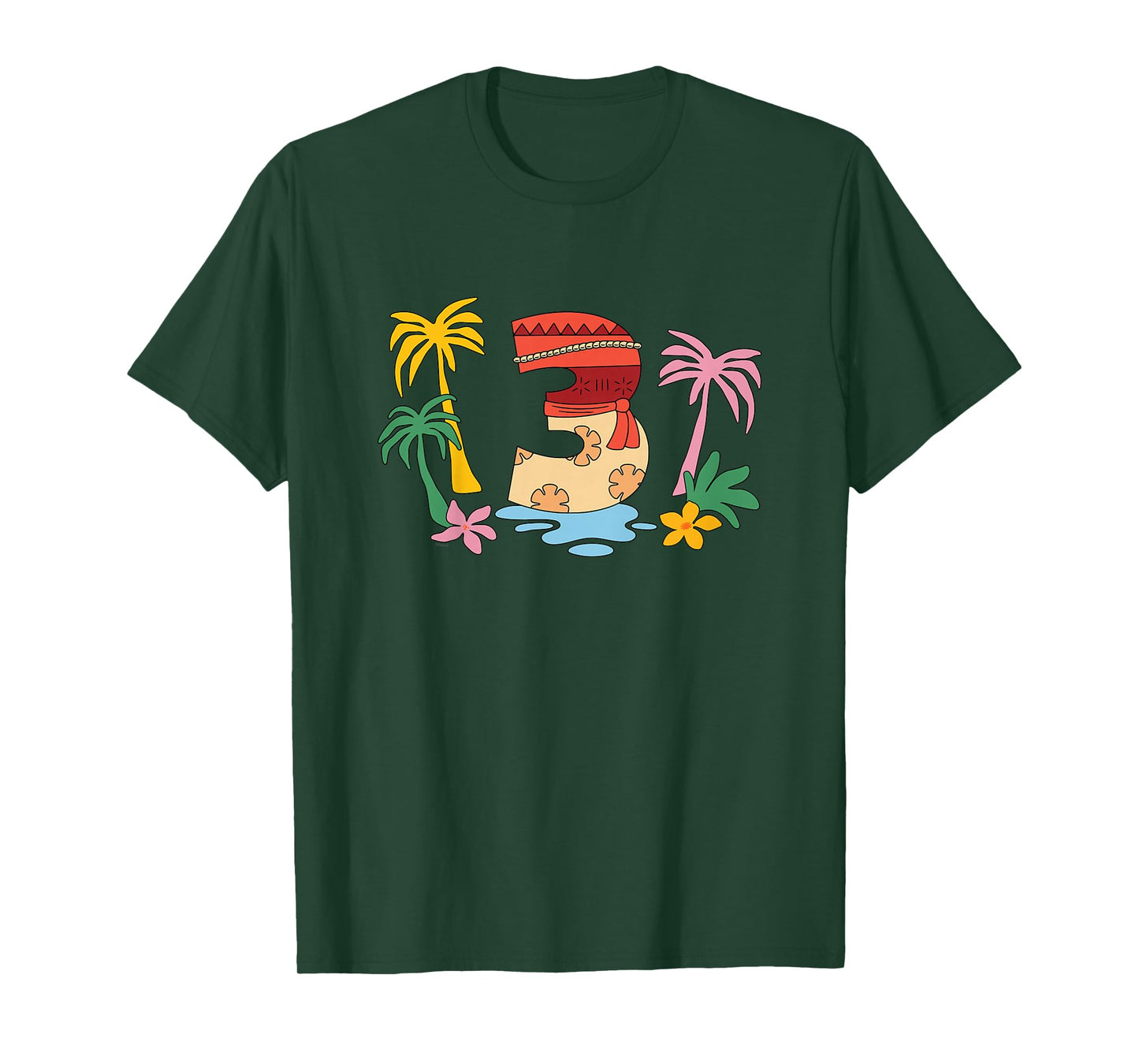 Disney Moana Numbers "3" Third 3rd Birthday Party Gift T-Shirt