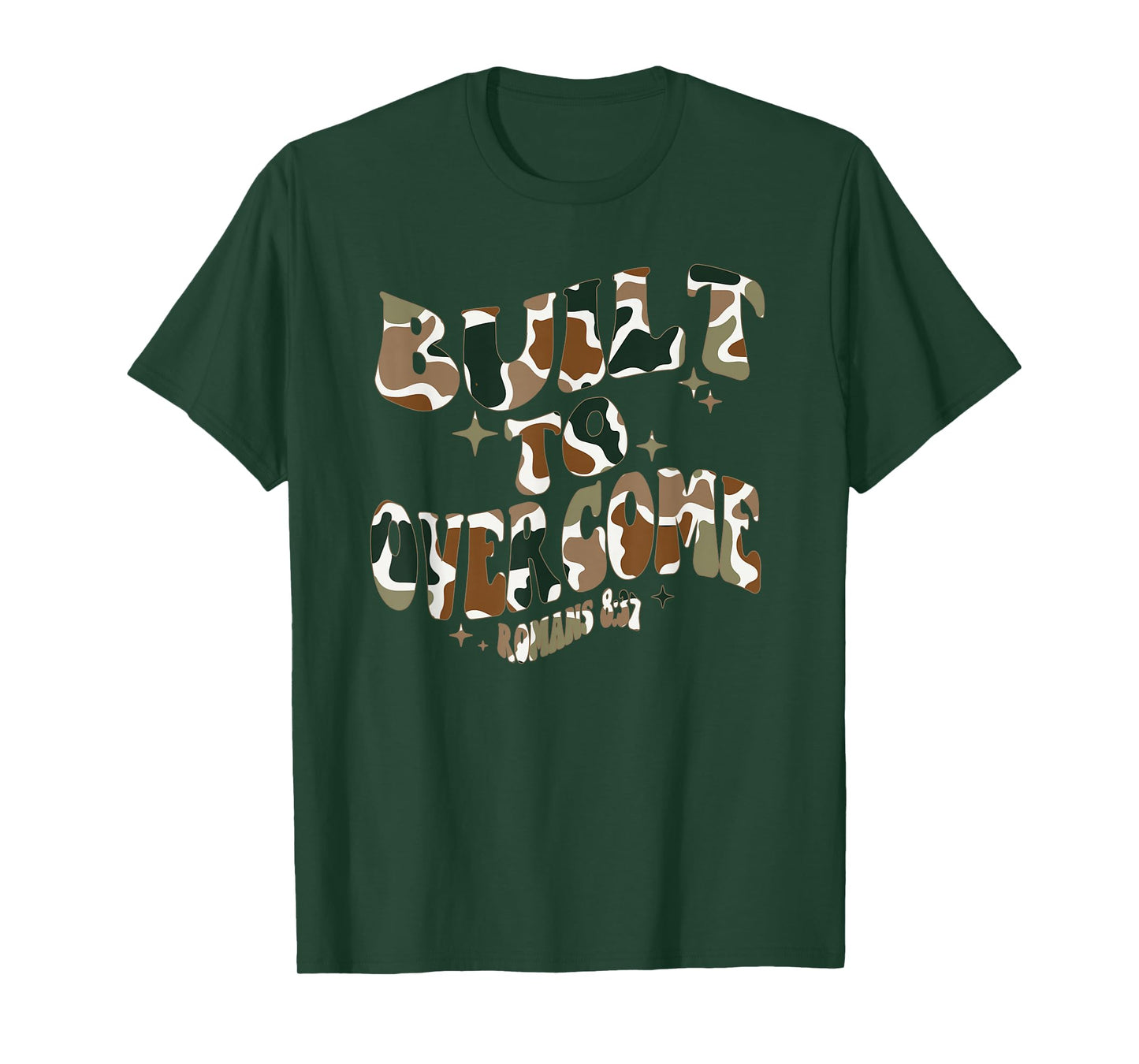 Built to Overcome Camo Christian Scripture Faith Workout Gym T-Shirt