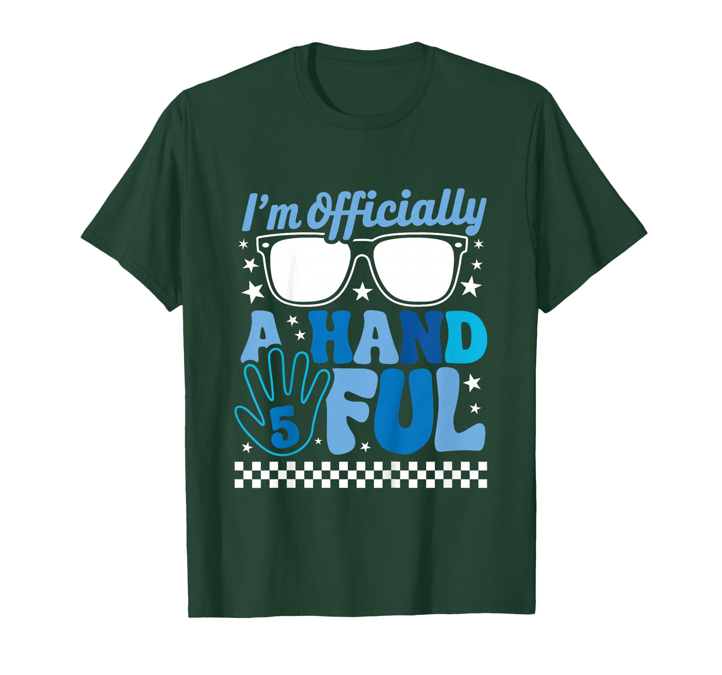 Kids I'm Officially A Handful Five 5th Birthday Funny Boys Kids T-Shirt