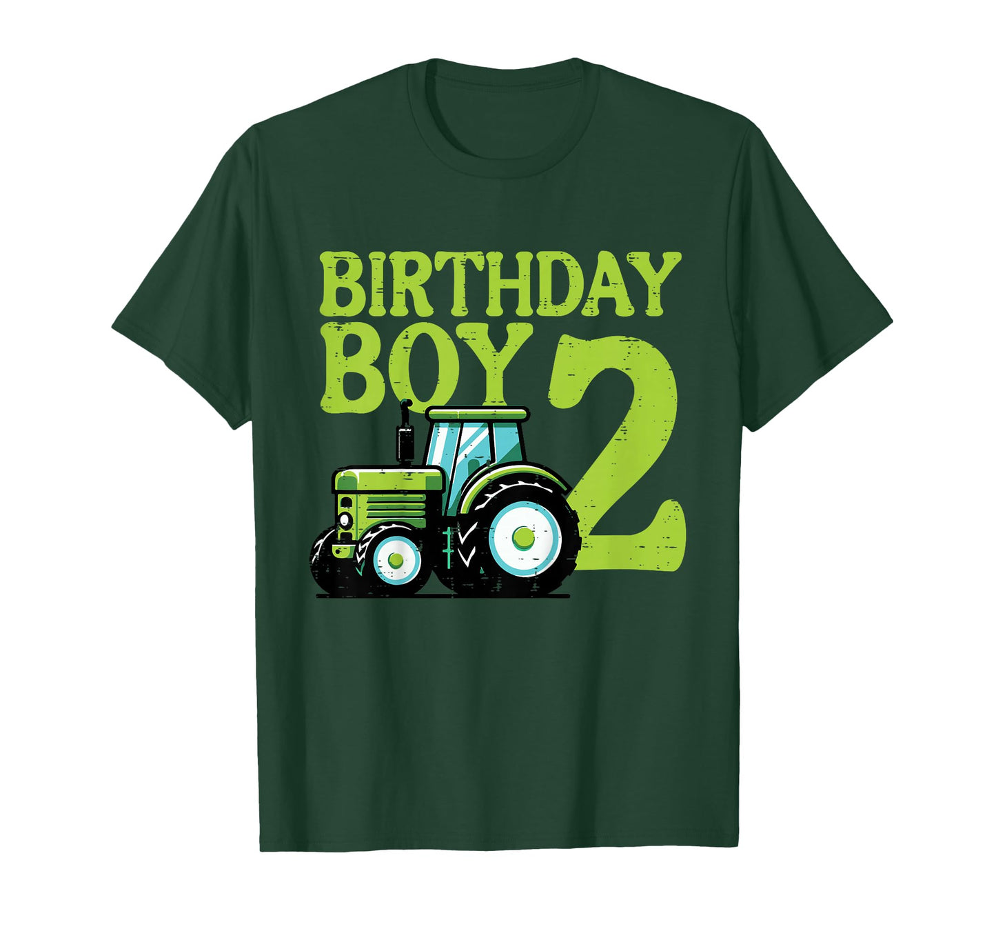 Kids Birthday Boy 2 Tractor 2nd Year Bday Farm Truck Toddler Boys T-Shirt