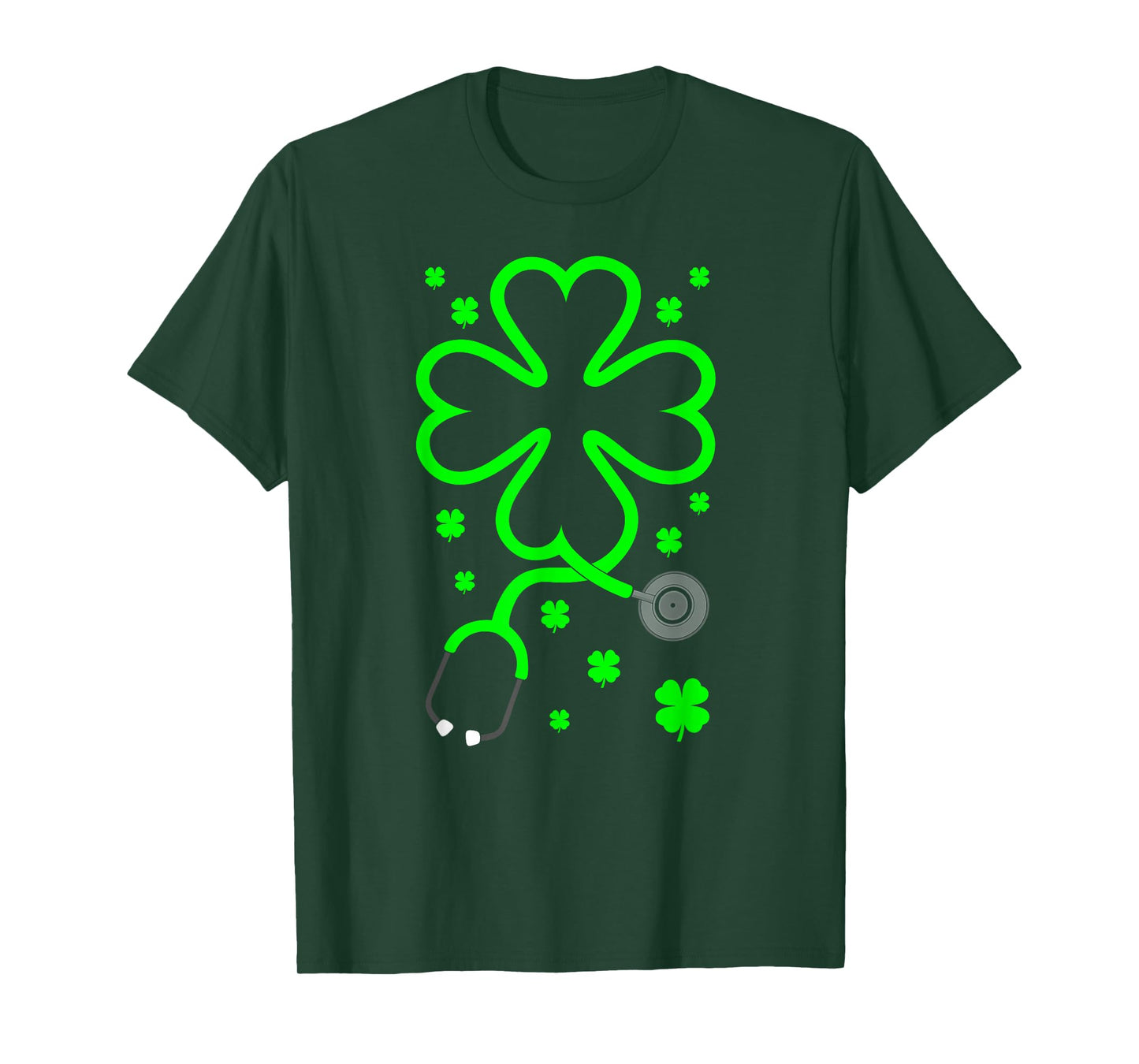 Lucky Shamrock Stethoscope Scrub Irish Nurse St Patricks Day T-Shirt