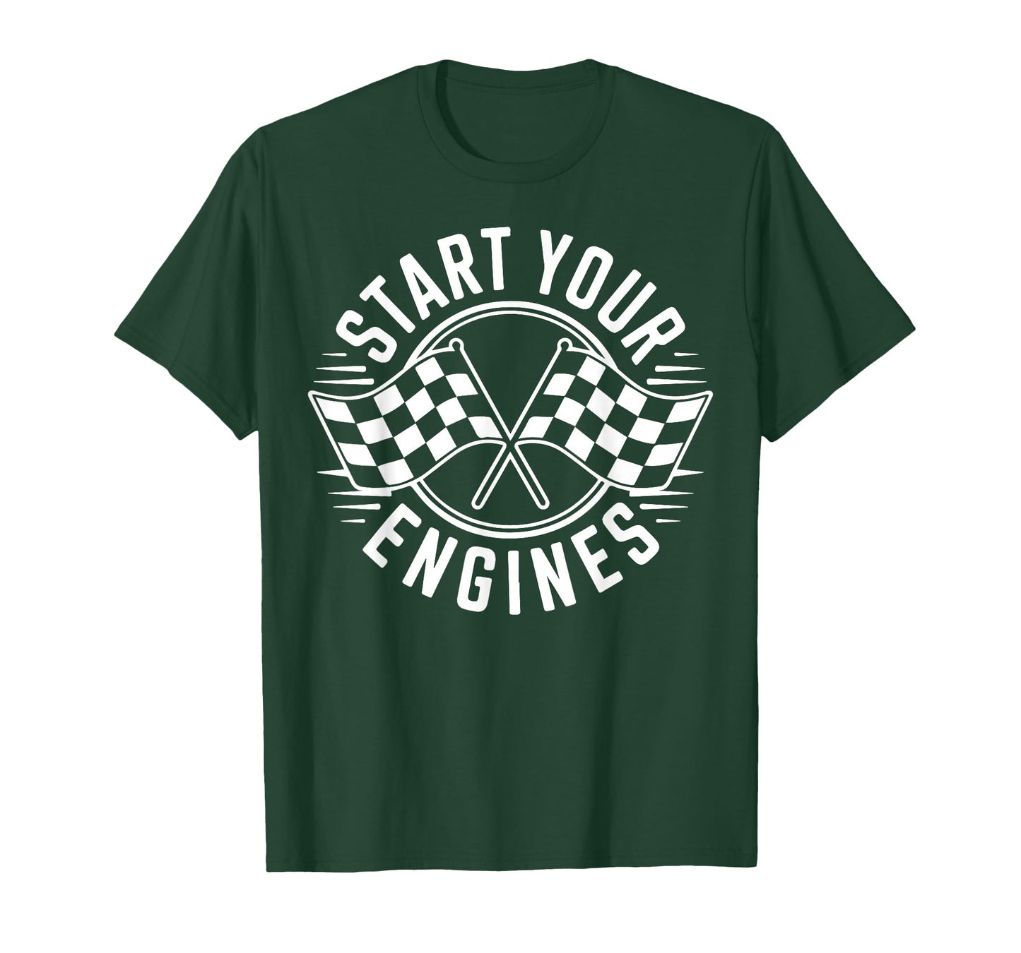 Checkered Flag Race Car Racing Family Birthday Matching T-Shirt