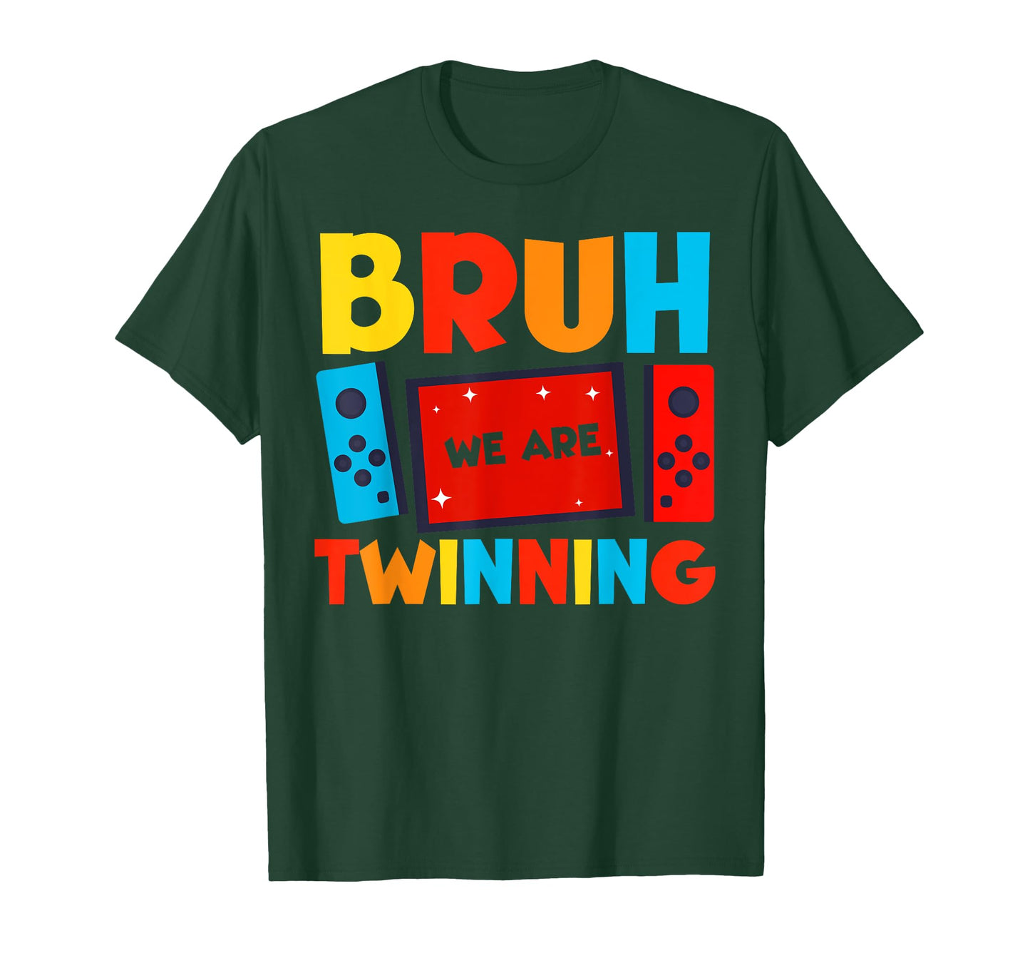 Bruh We Are Twinning Kids Boys Funny Twin Day Gamers T-Shirt