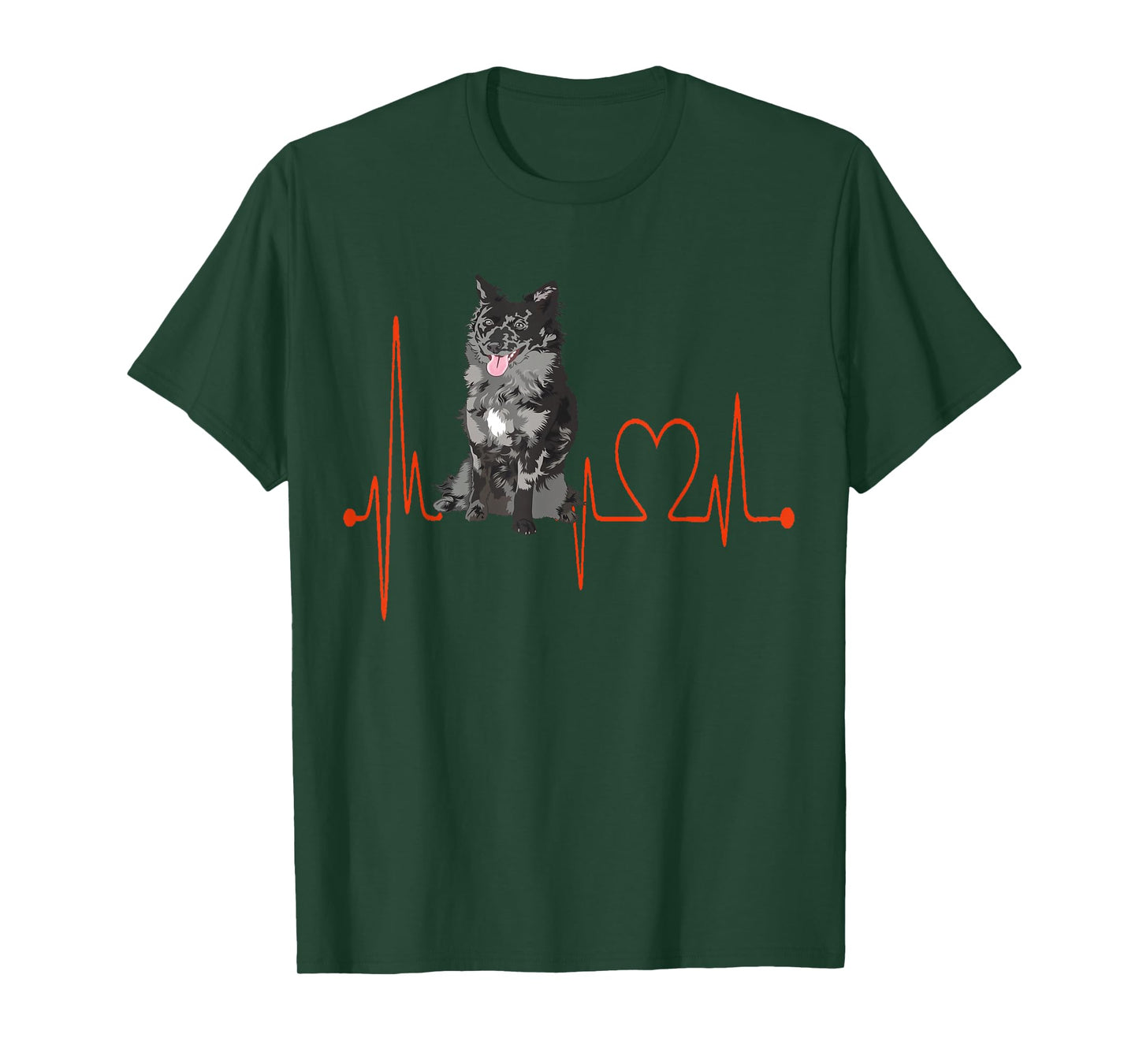 MUDI Dog Heartbeat EKG Funny Pet Owner & Lover T-Shirt