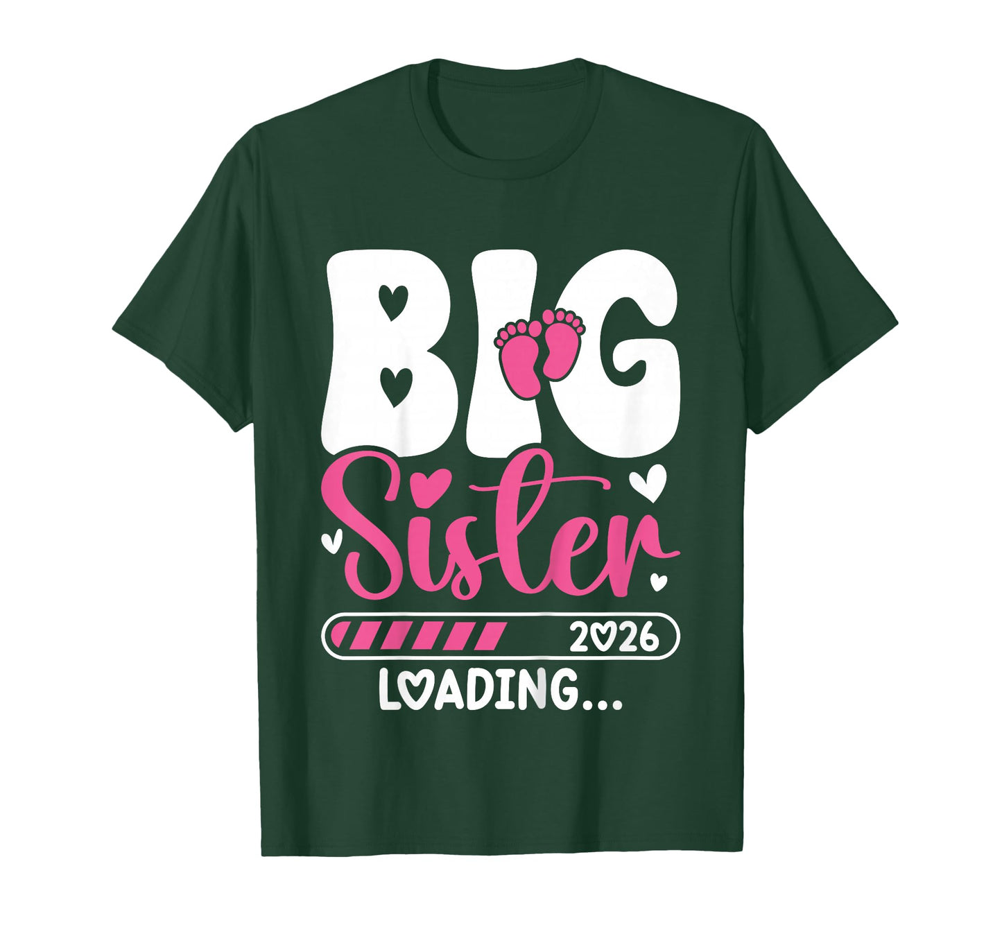 Big Sister Loading 2026, Promoted to Big Sister 2026 Girls T-Shirt