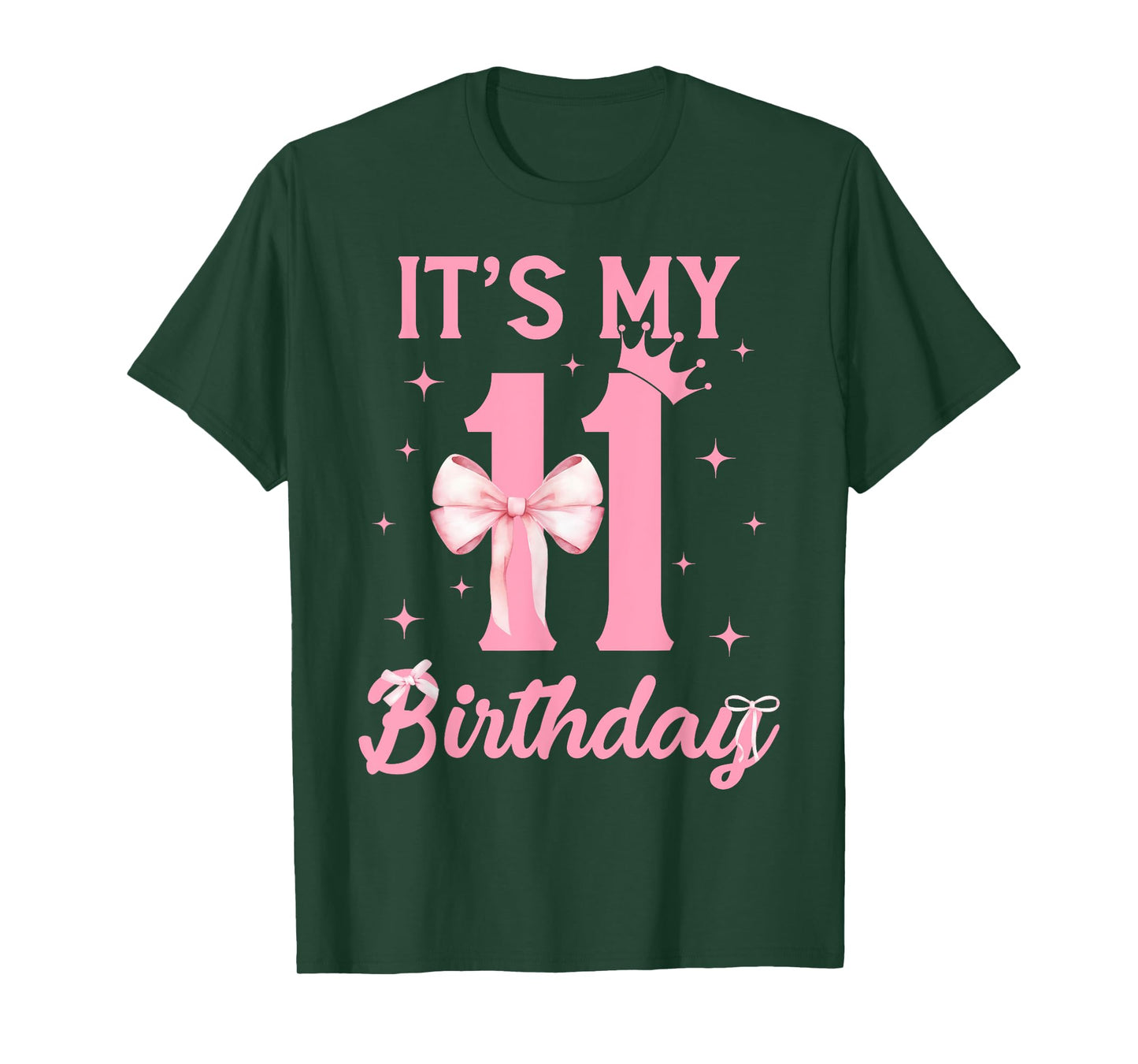 It's My 11th Birthday Girl Coquette Bow 11 Yr Old Aesthetic T-Shirt