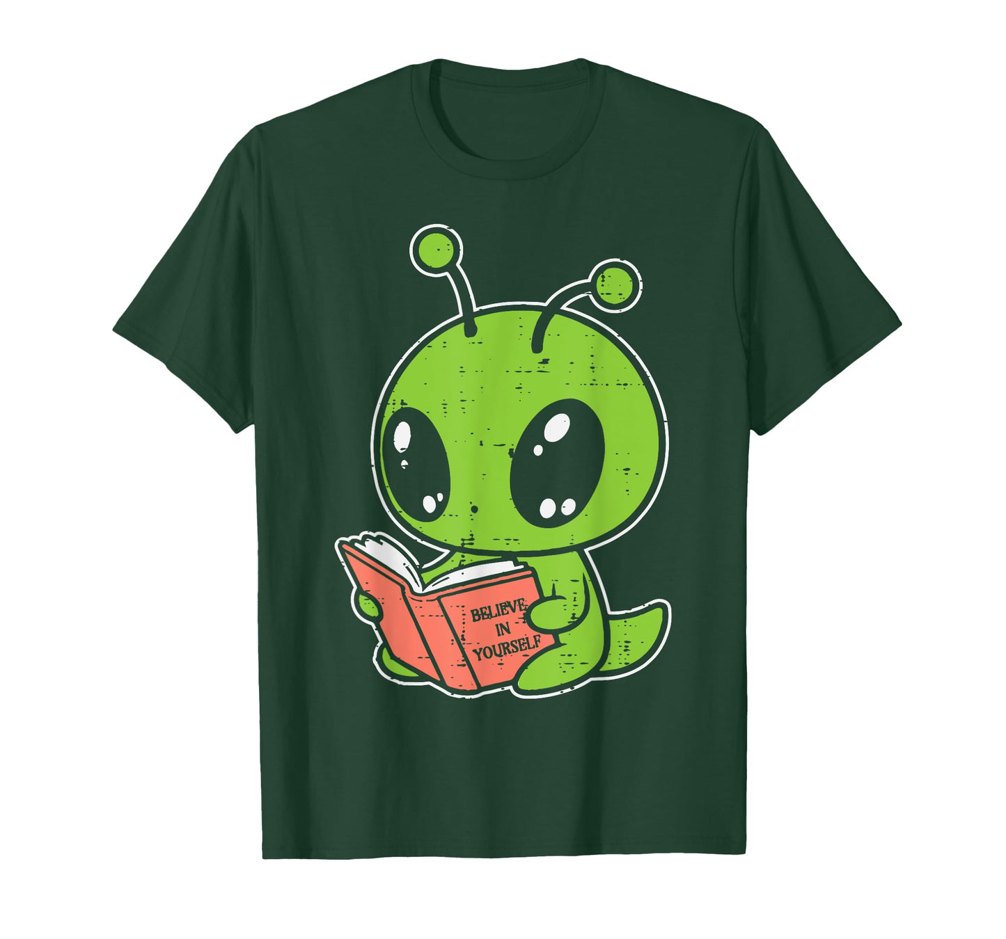 Alien Reading Book Believe In Yourself Funny Kids Women Men T-Shirt