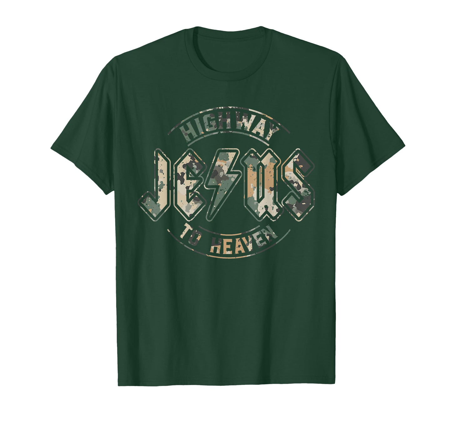 Jesus Highway to Heaven Camo Camouflage Natural T-Shirt