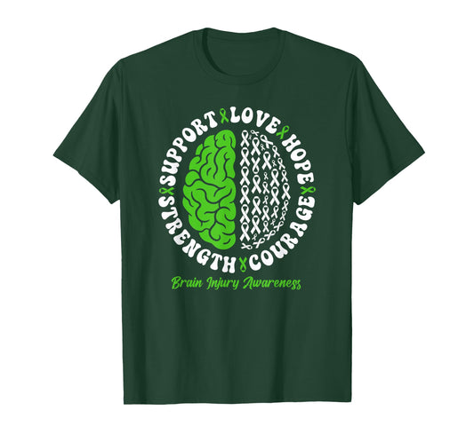 Brain Injury Awareness Month Mental Health Awareness Ribbon T-Shirt