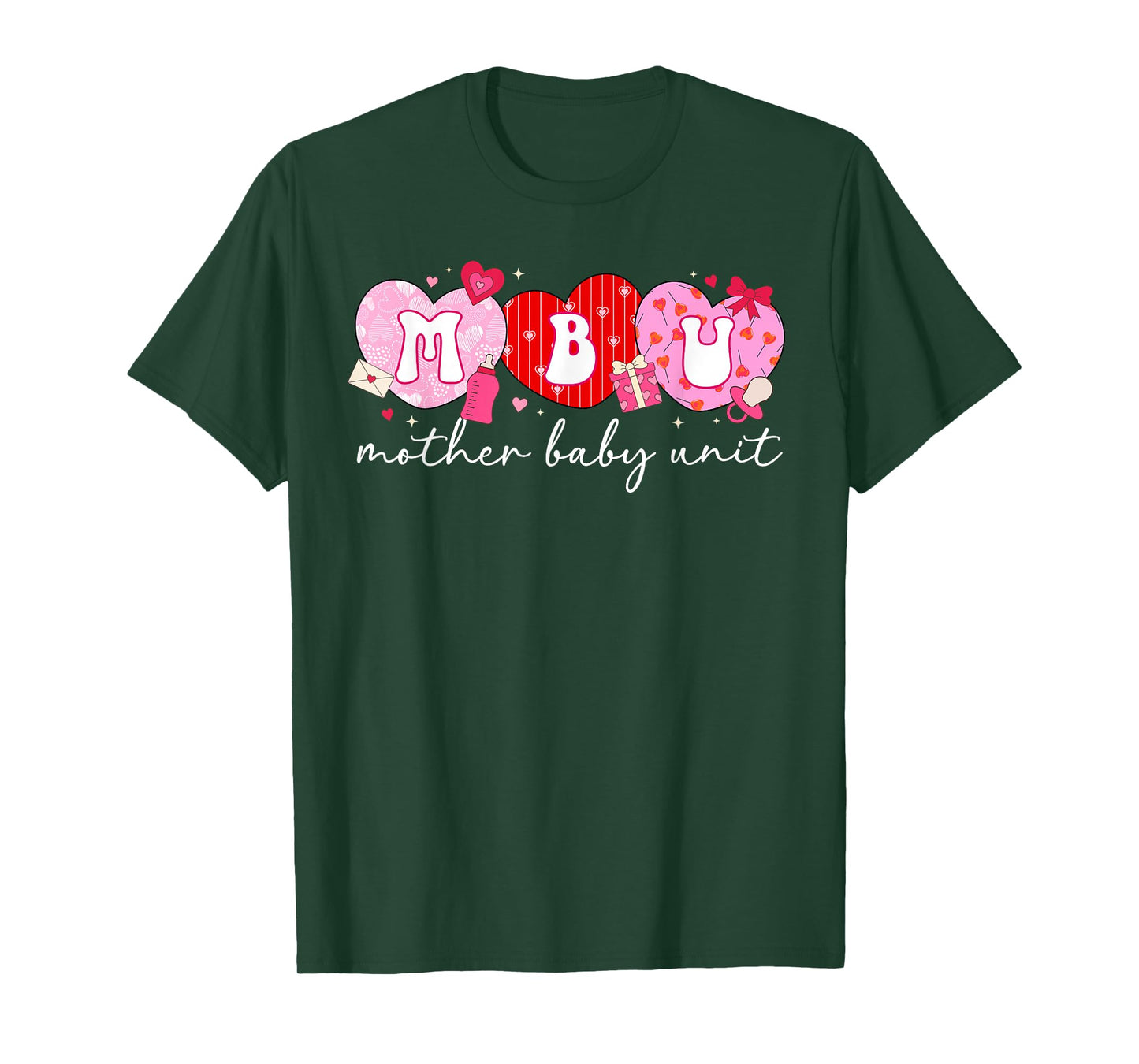 Valentine MBU Valentines Day Mother Baby Unit Nurse Groovy T-Shirt