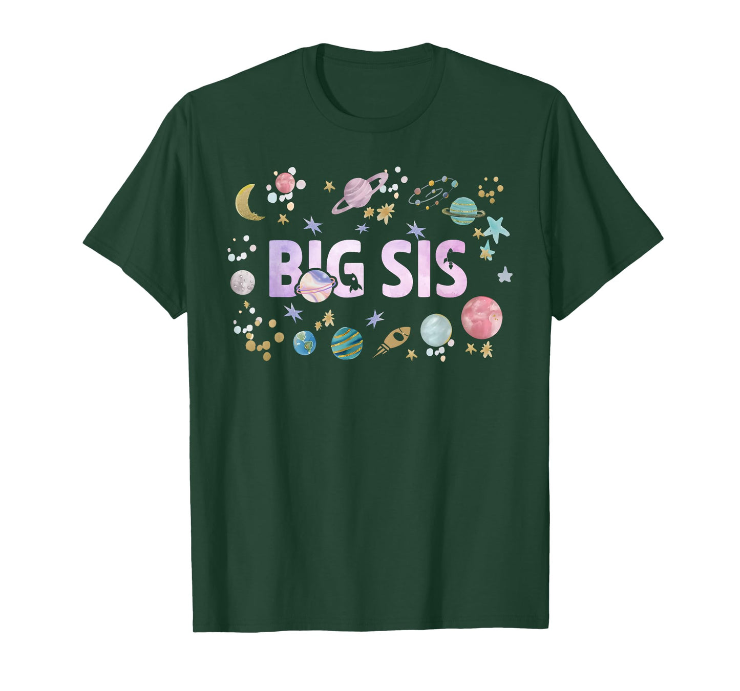 Big Sis Outer Space Birthday Girl 1st Trip Around The Sun T-Shirt