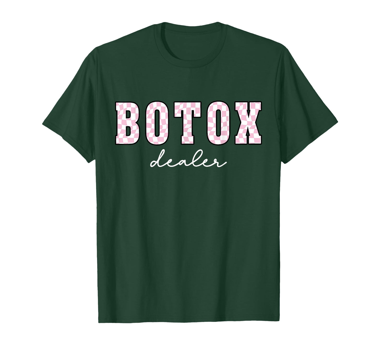 Checkered Botox Dealer Skincare Dealer Filler Injector Nurse T-Shirt