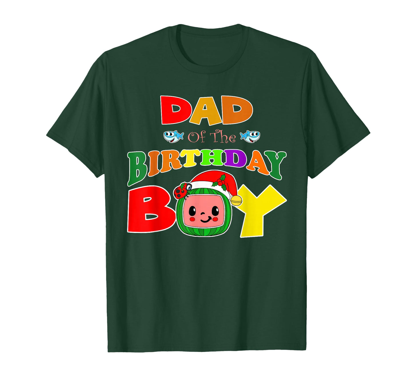 Dad and Mom Of The Birthday Boy Funny Melon Family Matching T-Shirt
