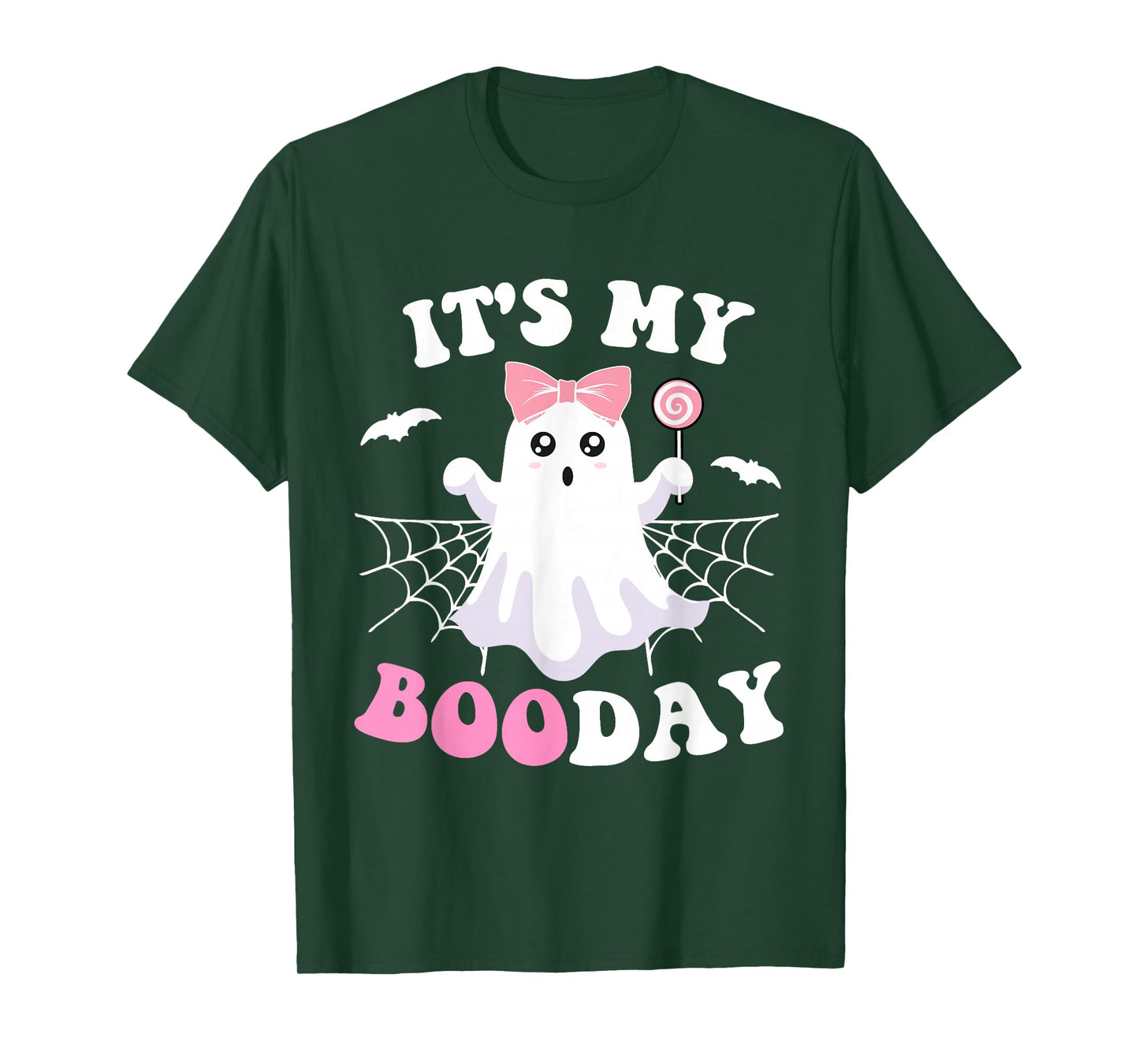 It's My Boo Day Cute Halloween Birthday Pink Ghost Girls T-Shirt