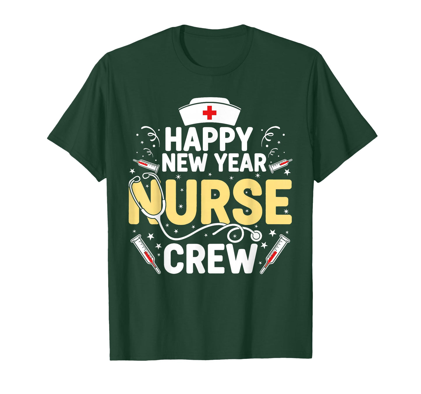 Happy New Year Nurse Shirt, Fireworks Stethoscope NYE 2026 T-Shirt