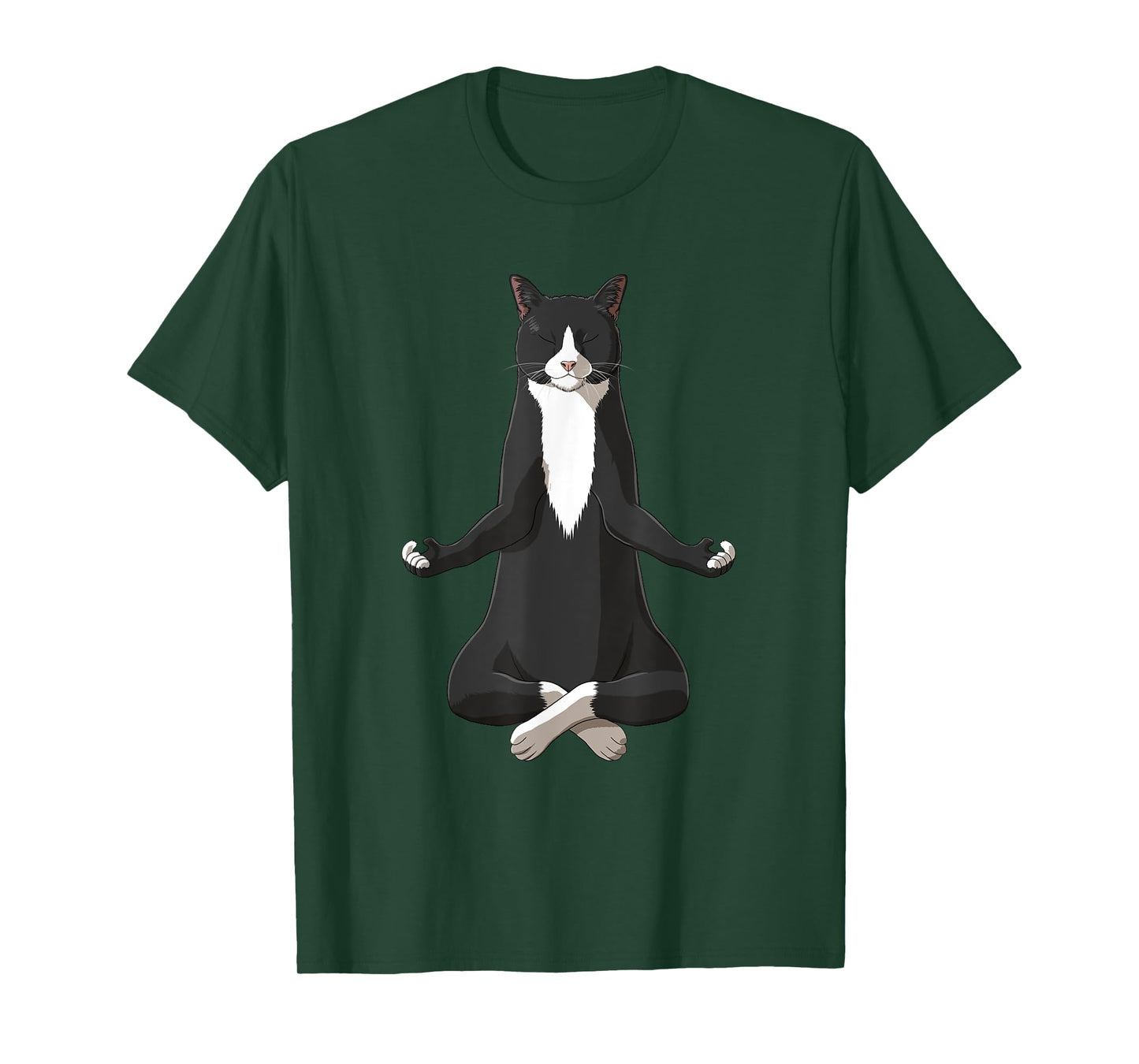 Funny Yoga Tuxie Tuxedo Cat T-Shirt for Men Women Girls Kids