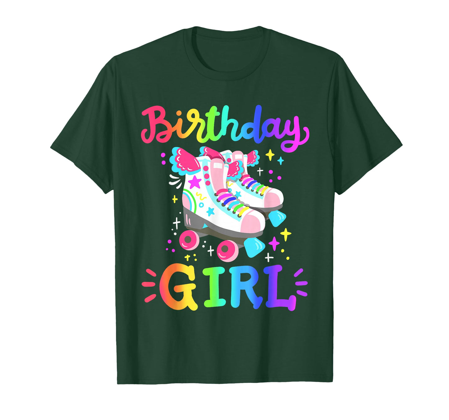 Birthday Girl Rolling Skates Roller Skater Party Kids Girls T-Shirt