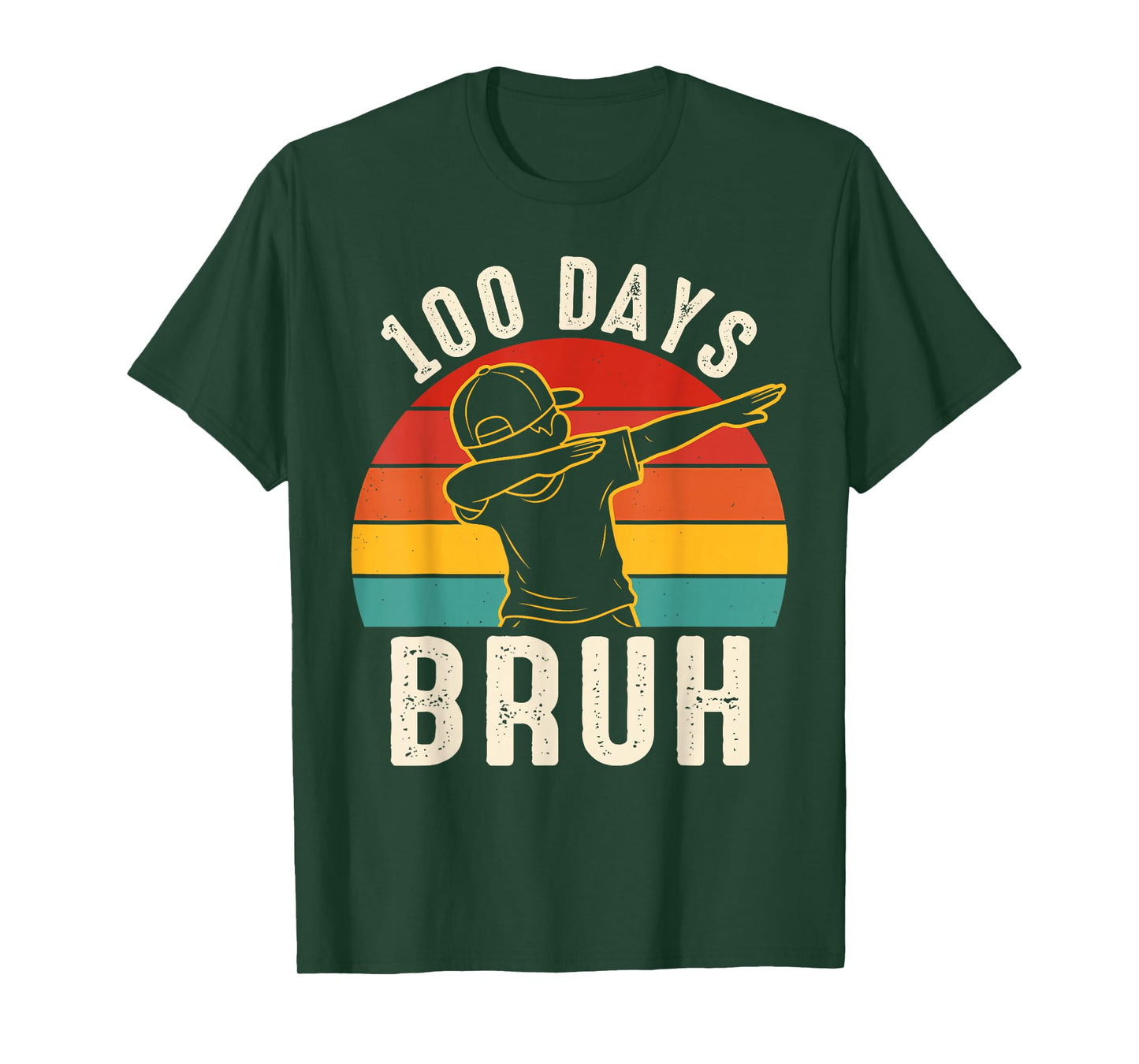100 Days Bruh Dabbing Boys Funny 100th Day of School Kids T-Shirt