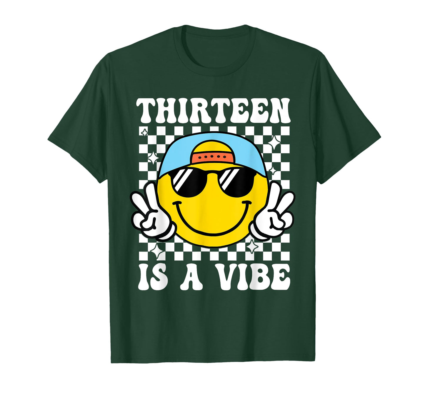Thirteen is A Vibe 13th Birthday Groovy Boys 13 Years Old T-Shirt