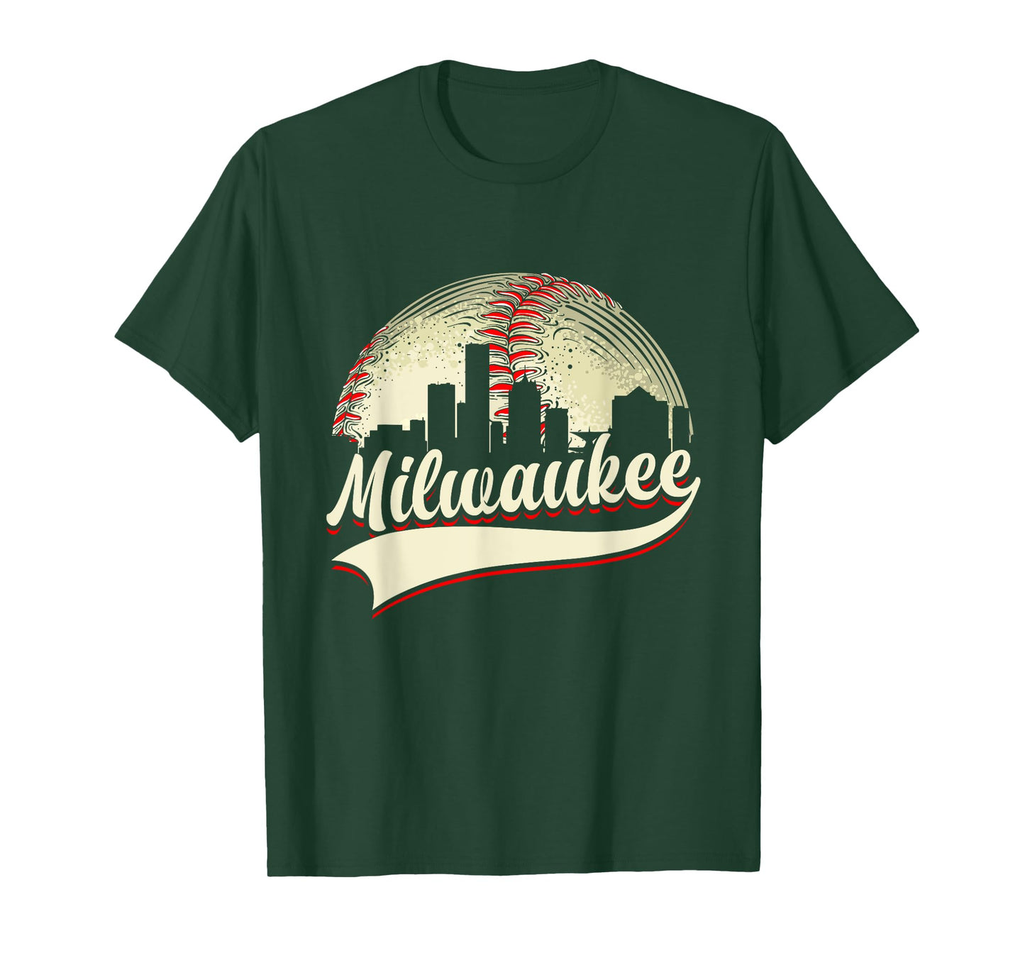 Milwaukee Cityscape Graphic Baseball Lover Player and Fans T-Shirt