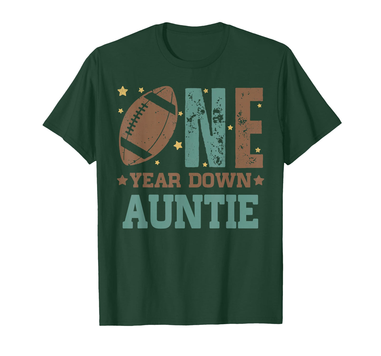 Auntie of the 1 Year old Football 1st Year Down Birthday T-Shirt