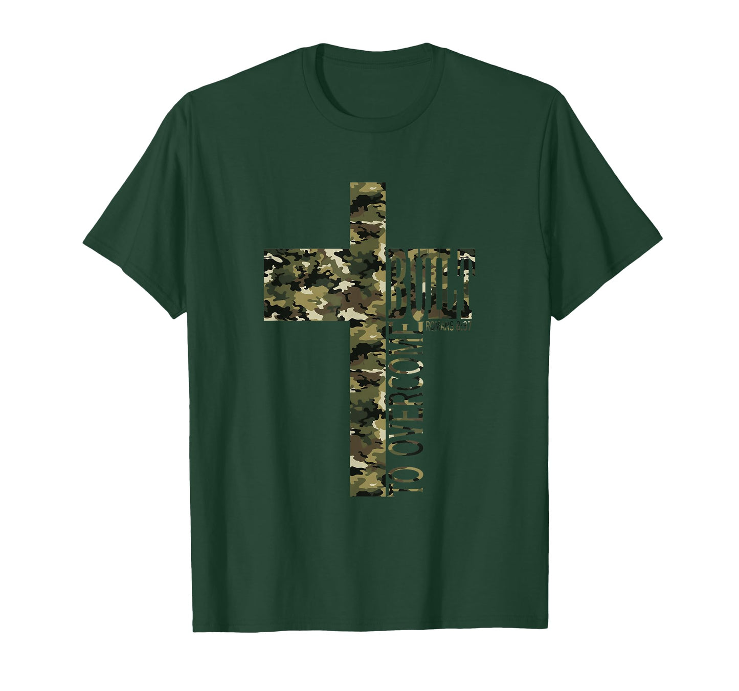 Built to Overcome Camo Scripture Faith Gym Christian Workout T-Shirt