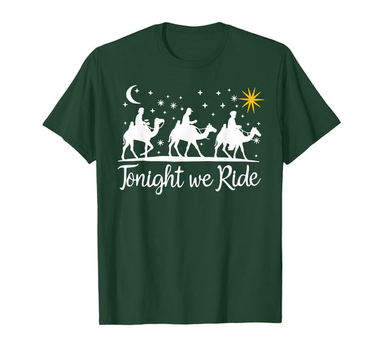 Retro Tonight We Ride Christmas Christian Christmas Saying T-Shirt