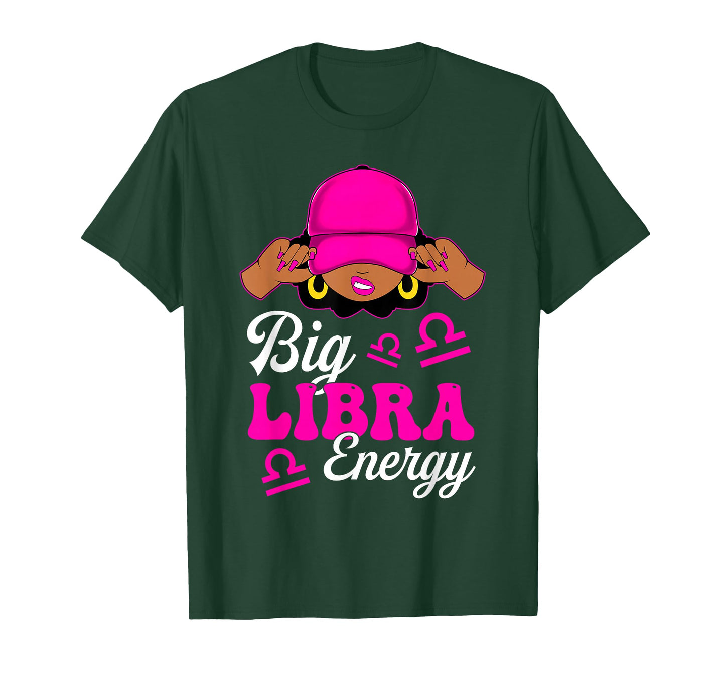 Big Libra Energy Sassy Black Woman Zodiac Sign T-Shirt