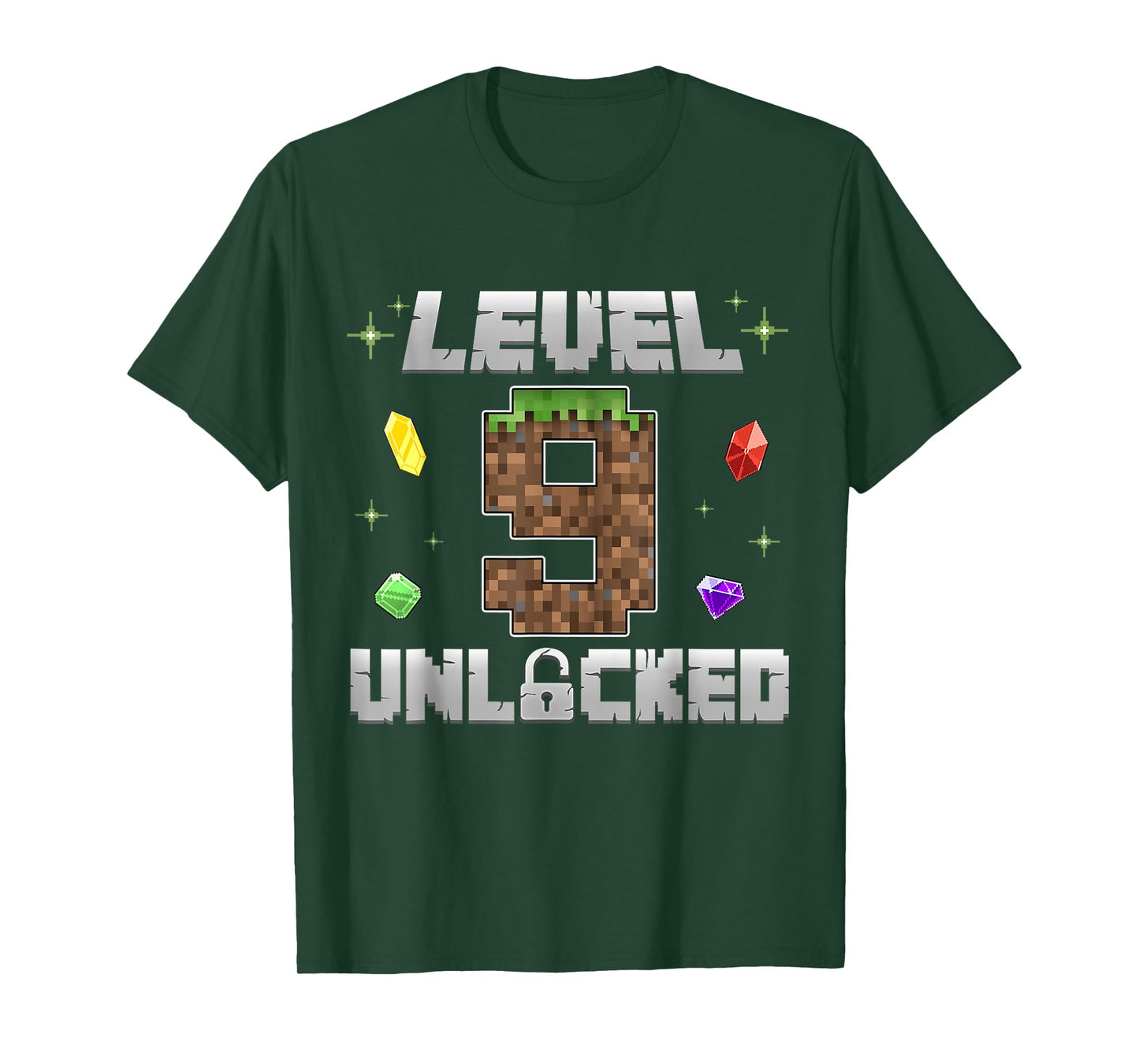 Birthday Boy Level 9 Unlocked 9th Birthday Pixel Theme T-Shirt