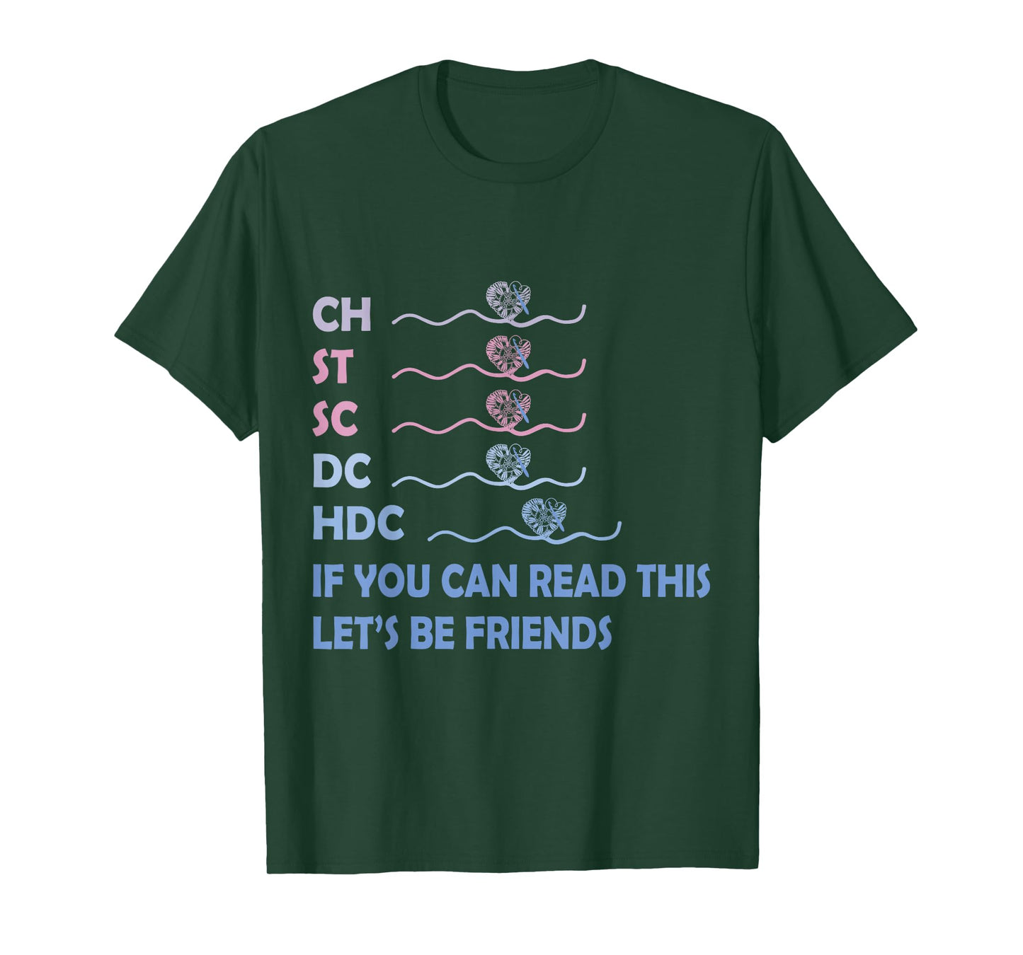 CH ST SC DC HDC If You Can Read This Knitting Abbreviation T-Shirt