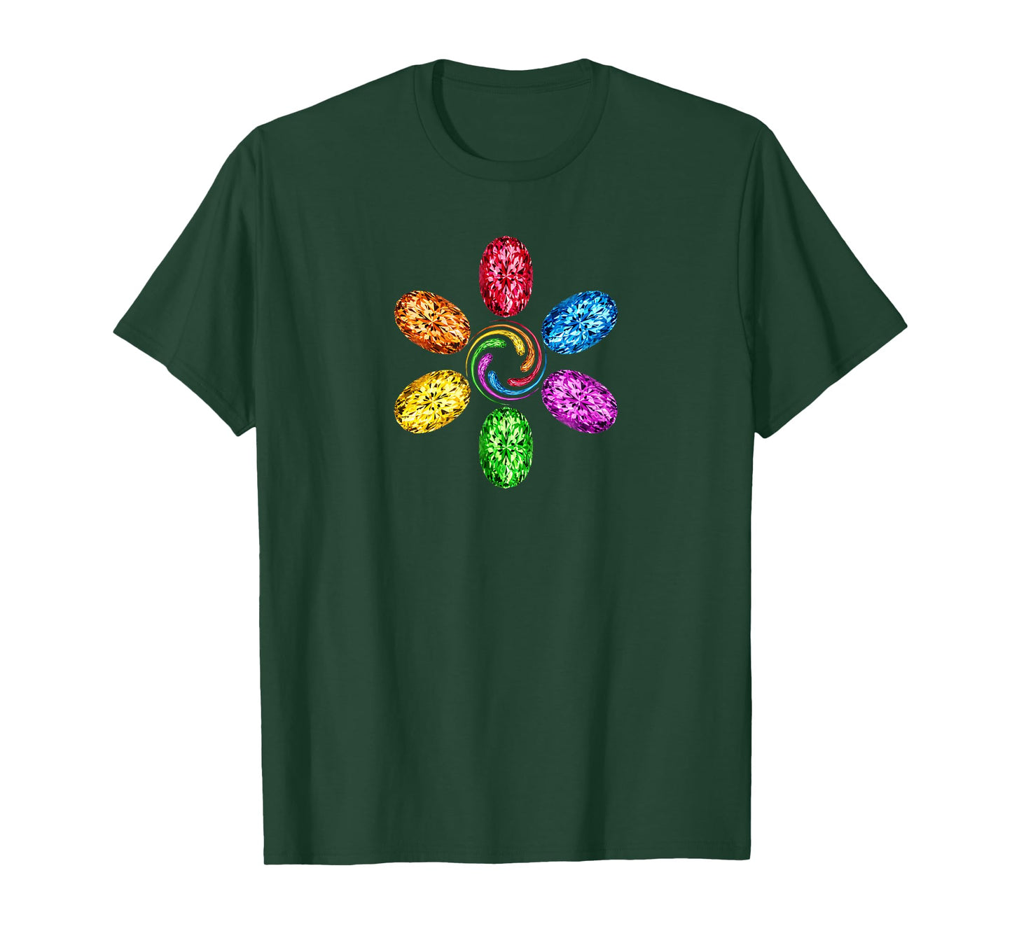 All Stones Rainbow Spiral Chakra T-shirt