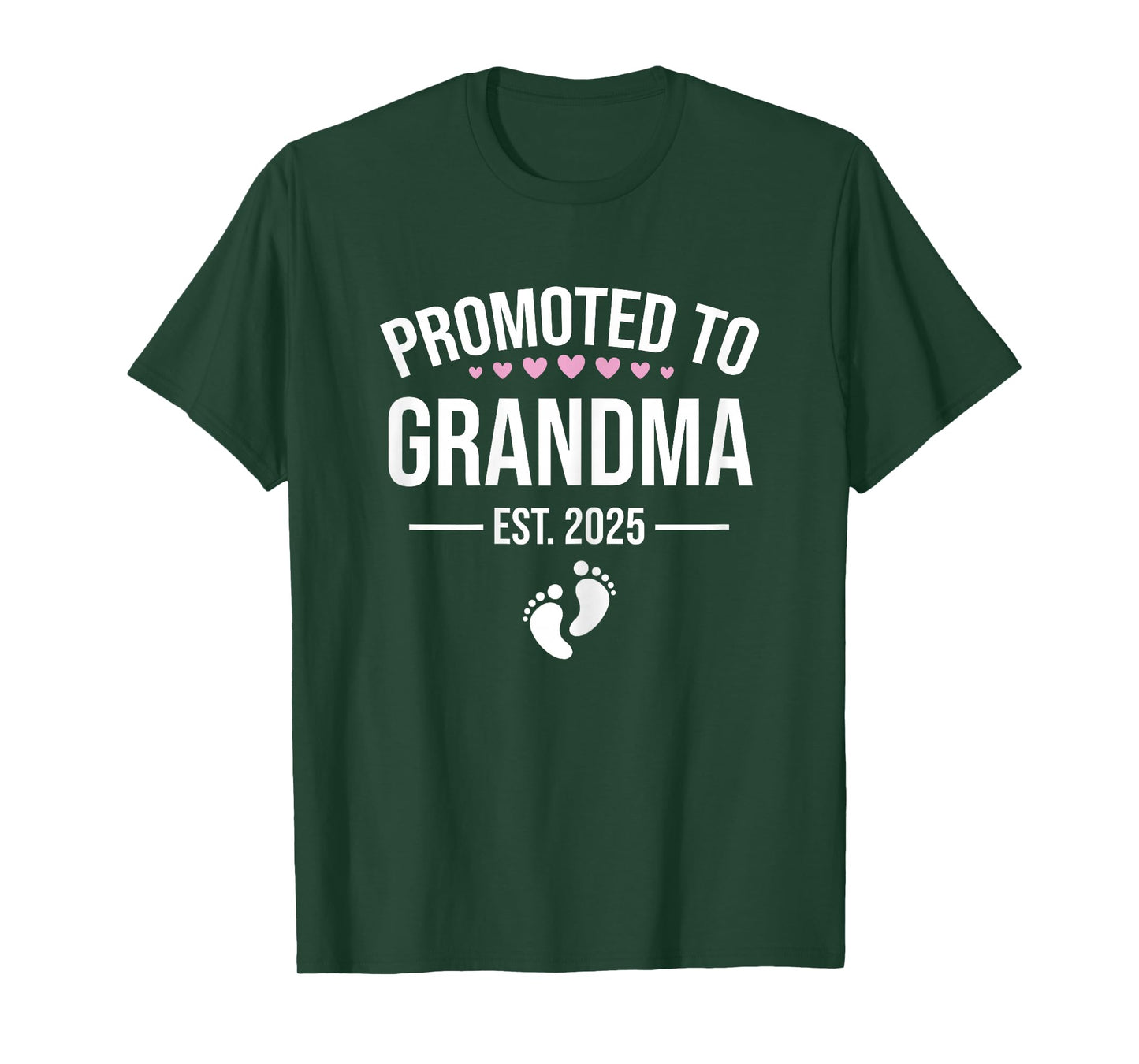 Birth Gift Co. 1st Time Grandma EST 2025 New First Grandma 2025 Black X-Small Casual Modern Round Neck Short Sleeve T-Shirt