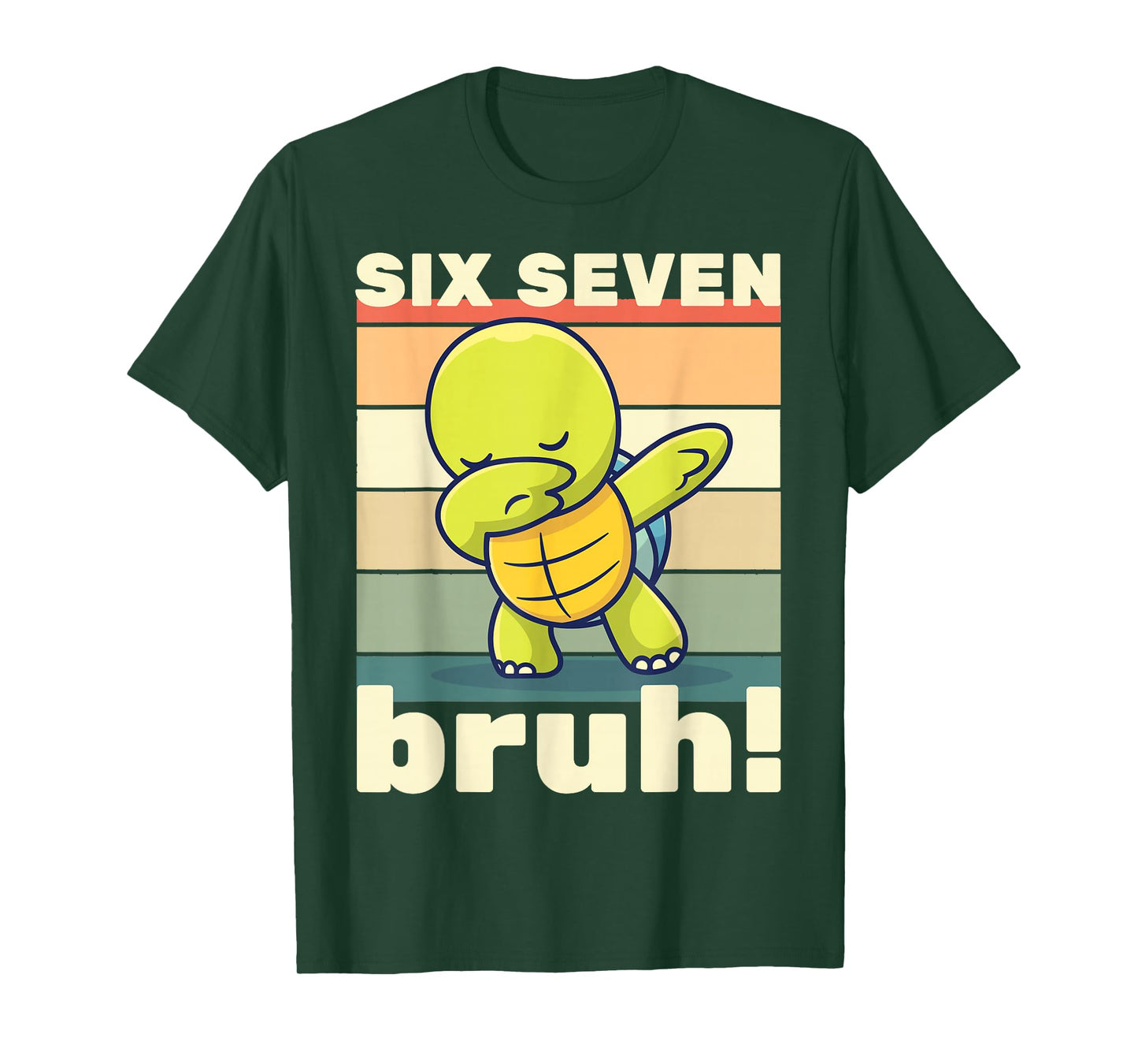 67 Meme Funny Six Seven Bruh Kids Boys Girls Dabbing Turtle T-Shirt