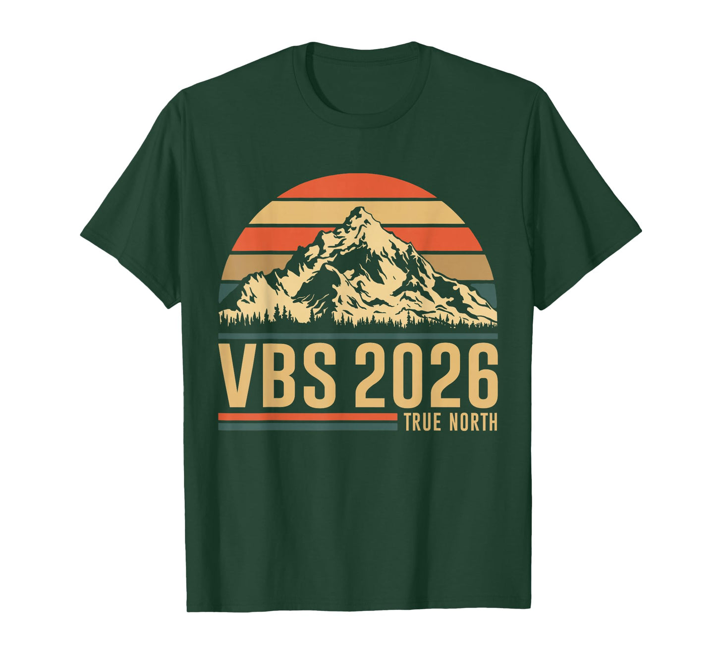 Retro VBS 2026 True North Christian Jesus Summer Camp Hiking T-Shirt