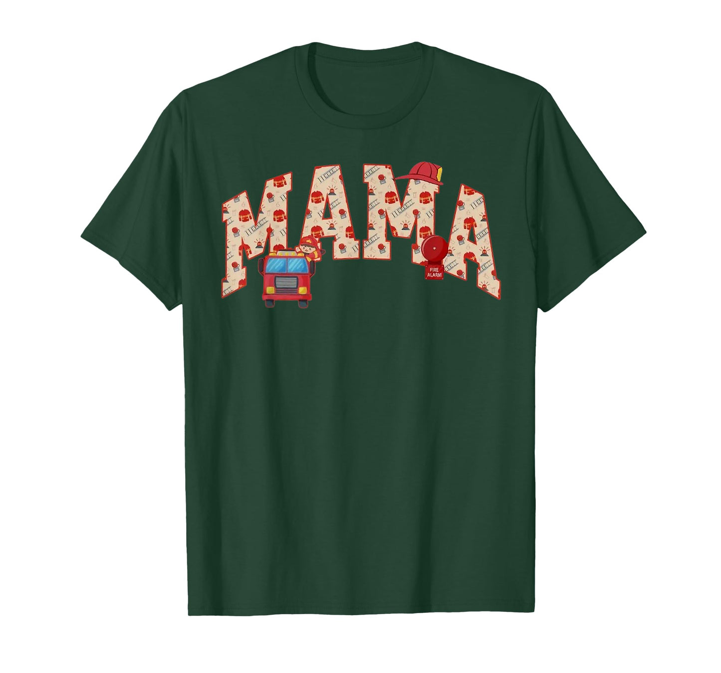 Mama Birthday Boy Fire Truck Firefighter First Birthday Mom T-Shirt