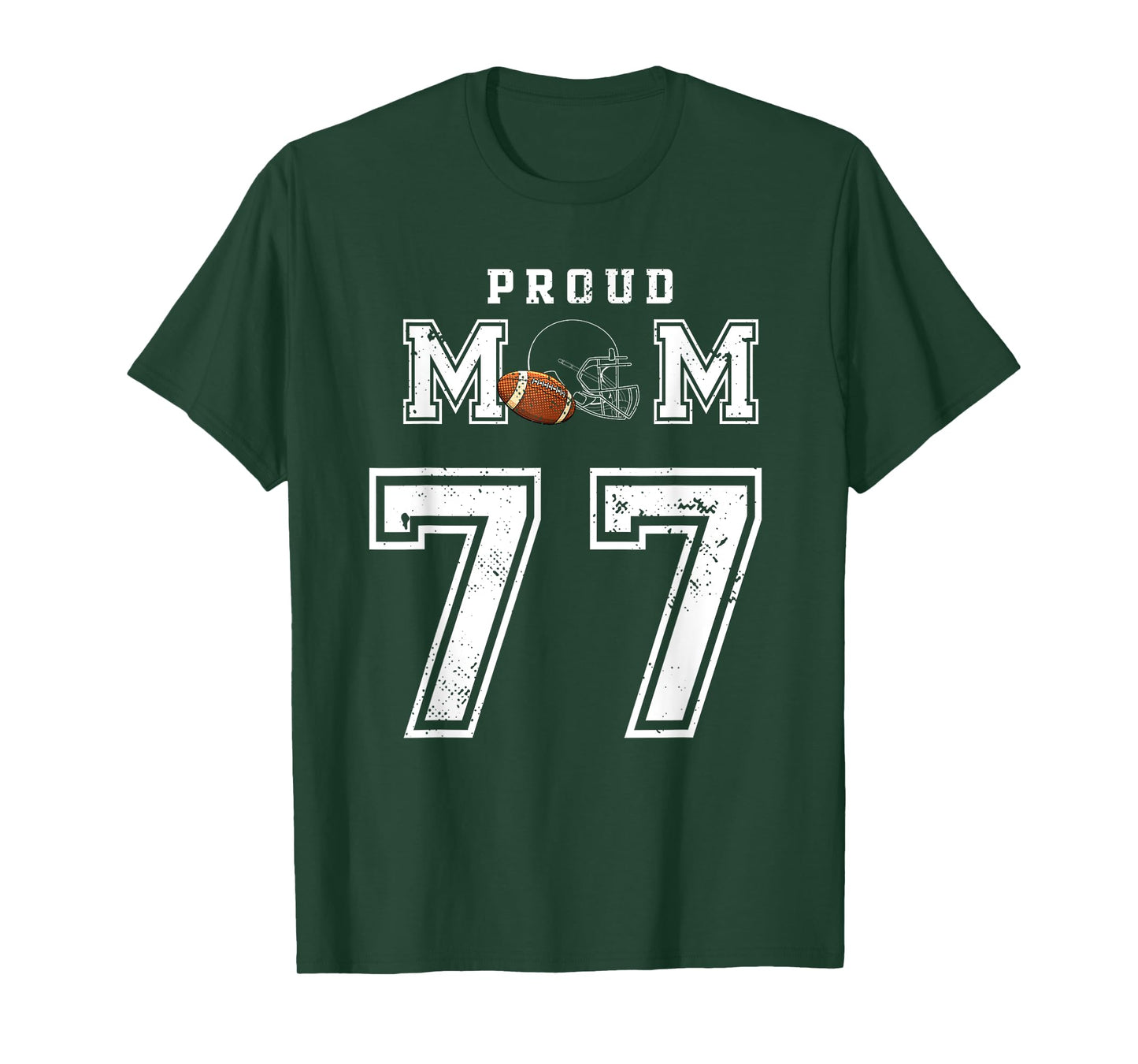 Custom Proud Football Mom Number 77 Personalized For Women T-Shirt