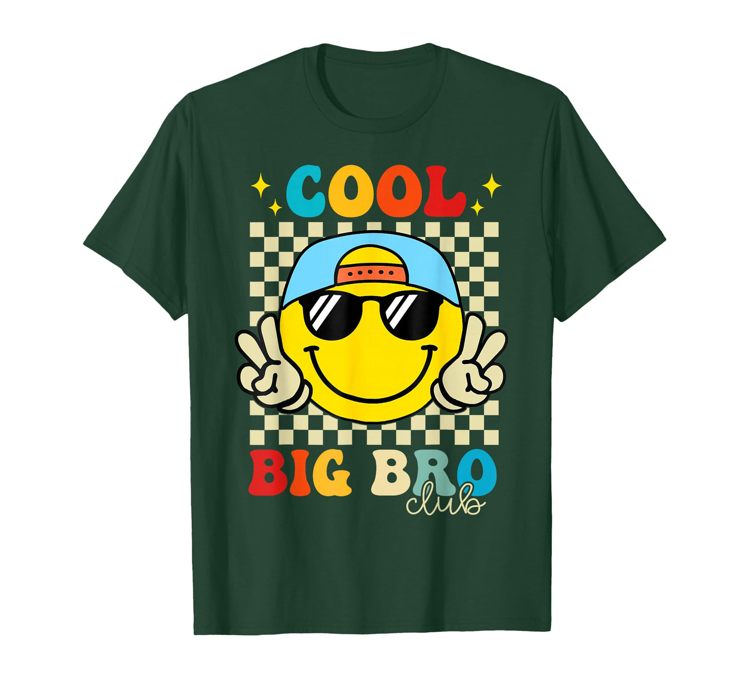 Groovy Cool Big Bro Club Retro Brother Matching Family T-Shirt