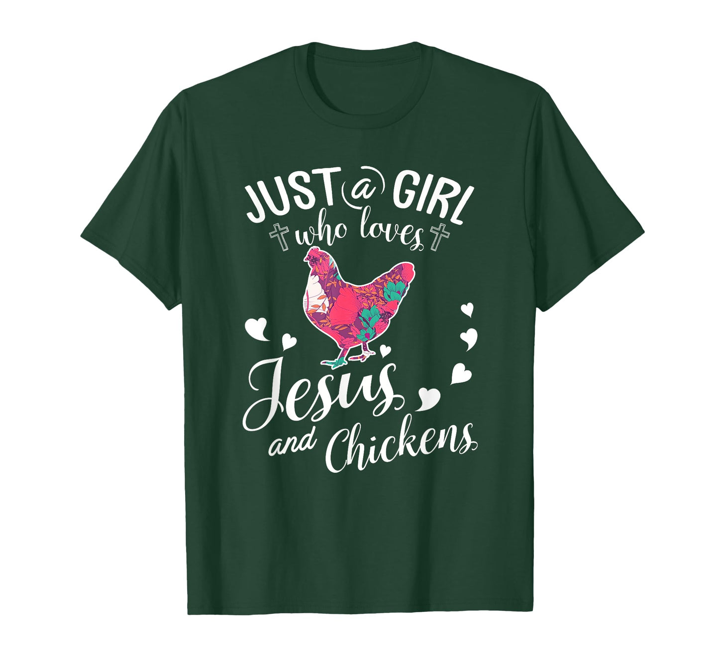 Just A Girl Who Loves Jesus And Chickens Shirt Farmer Lover T-Shirt