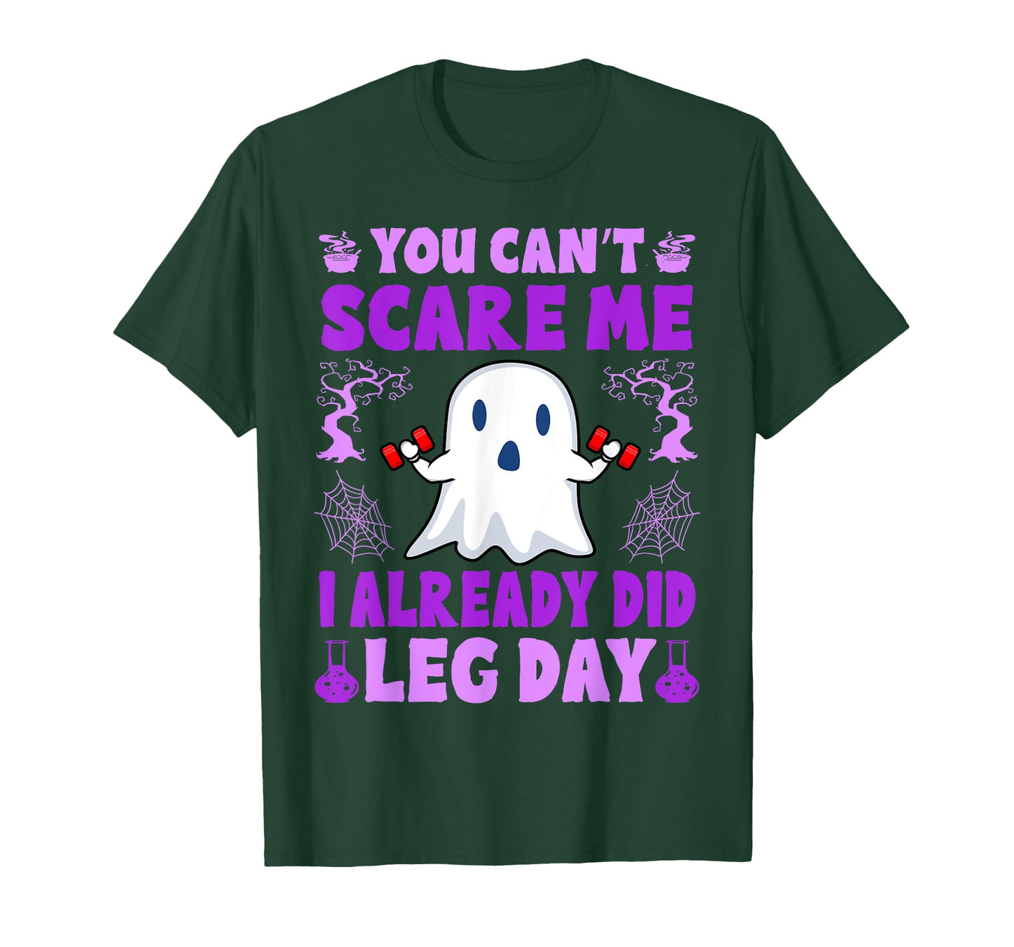 Halloween Workout Women Ghost Training With Dumbbells T-Shirt