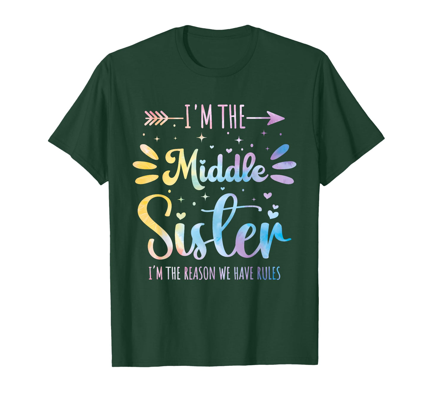 Middle Sister Funny Sibling Matching Family Humor Tie Dye T-Shirt