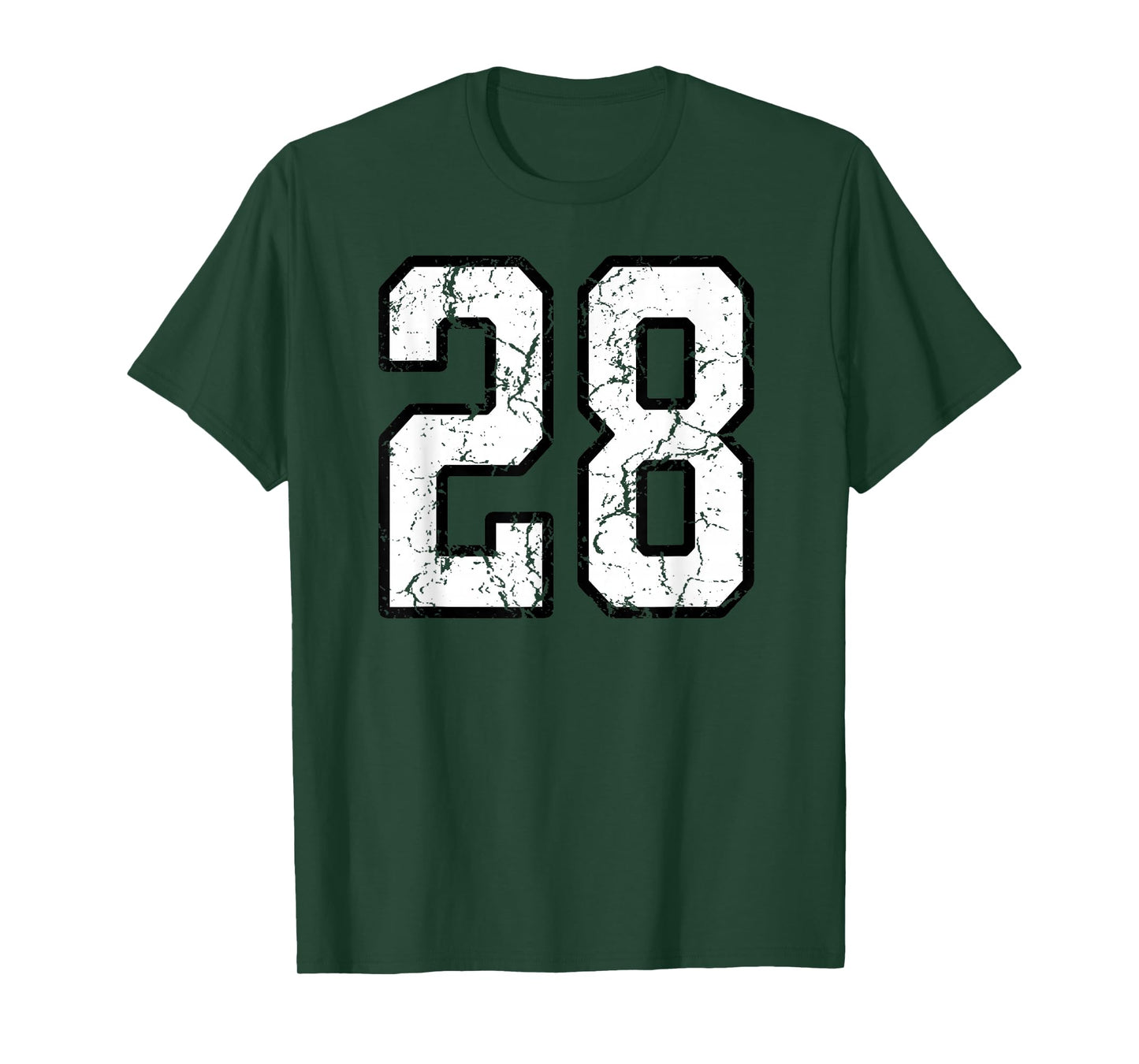 White and Black Sports Number 28 Jersey Uniform Player T-Shirt