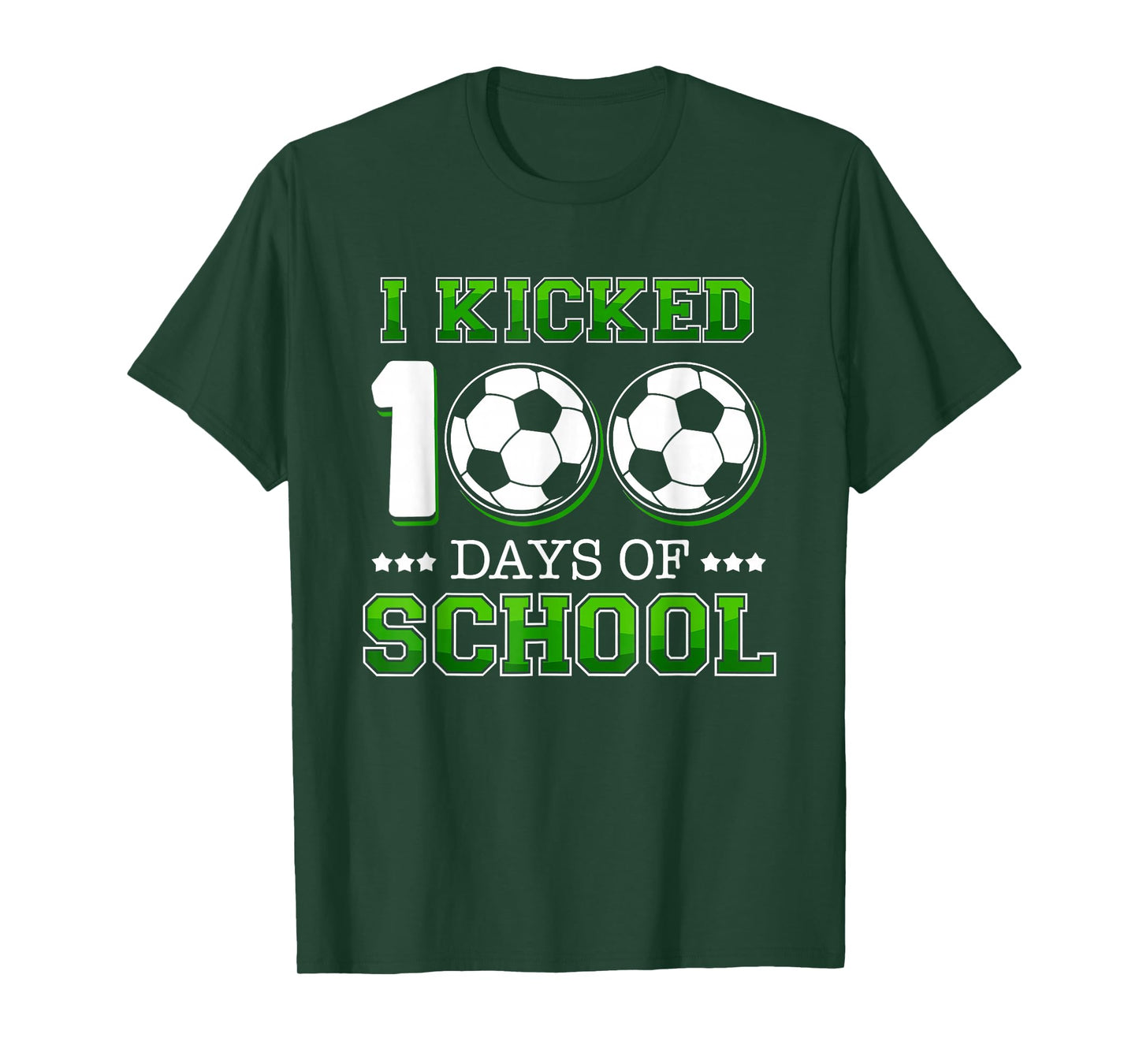 I Kicked 100 Days of School Soccer Sport Boys Kids 100th Day T-Shirt
