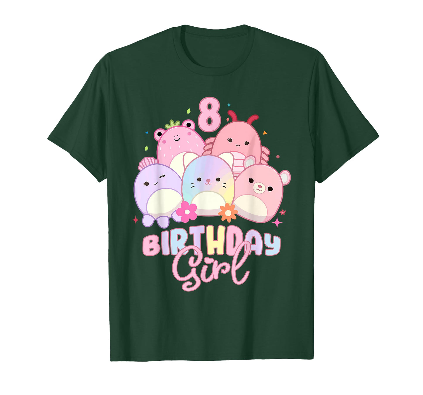 Birthday Girl 8th Birthday Squish Squad cute kids girls toy T-Shirt