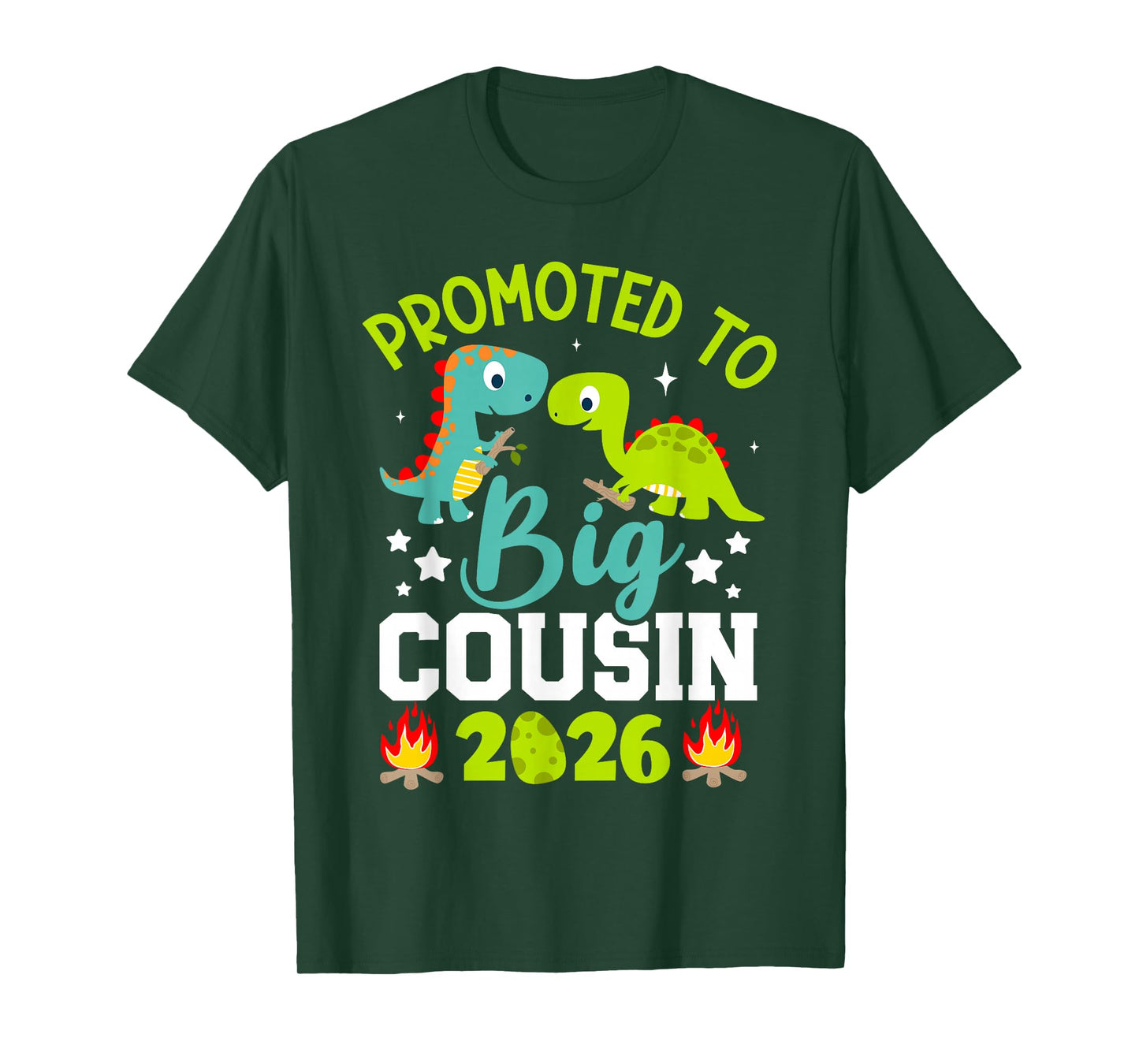 Promoted to Big Cousin 2026 with Dinosaur New Baby Shower T-Shirt
