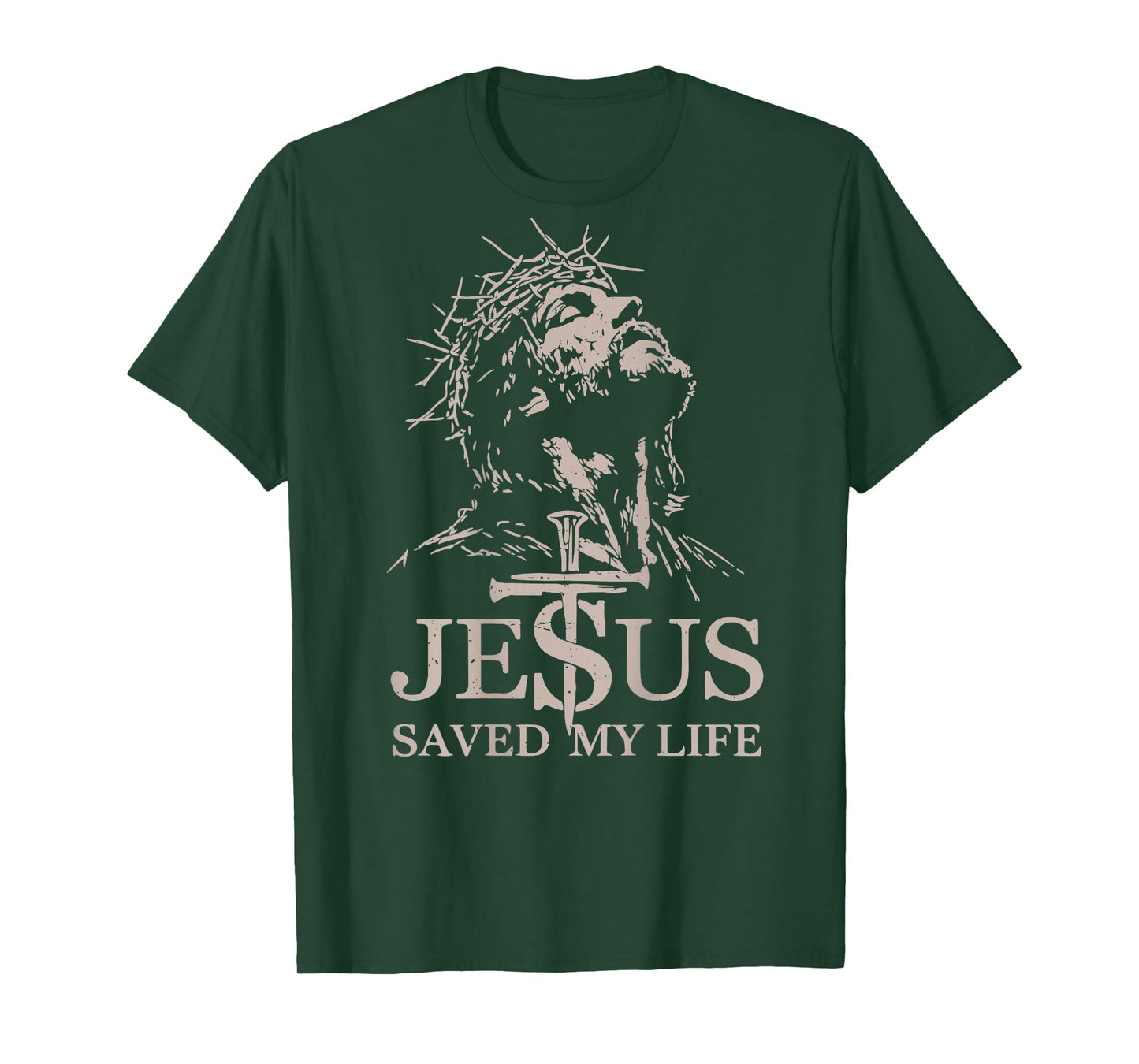 Men's Jesus Christ Saved My Life Christian Grave Religious T-Shirt