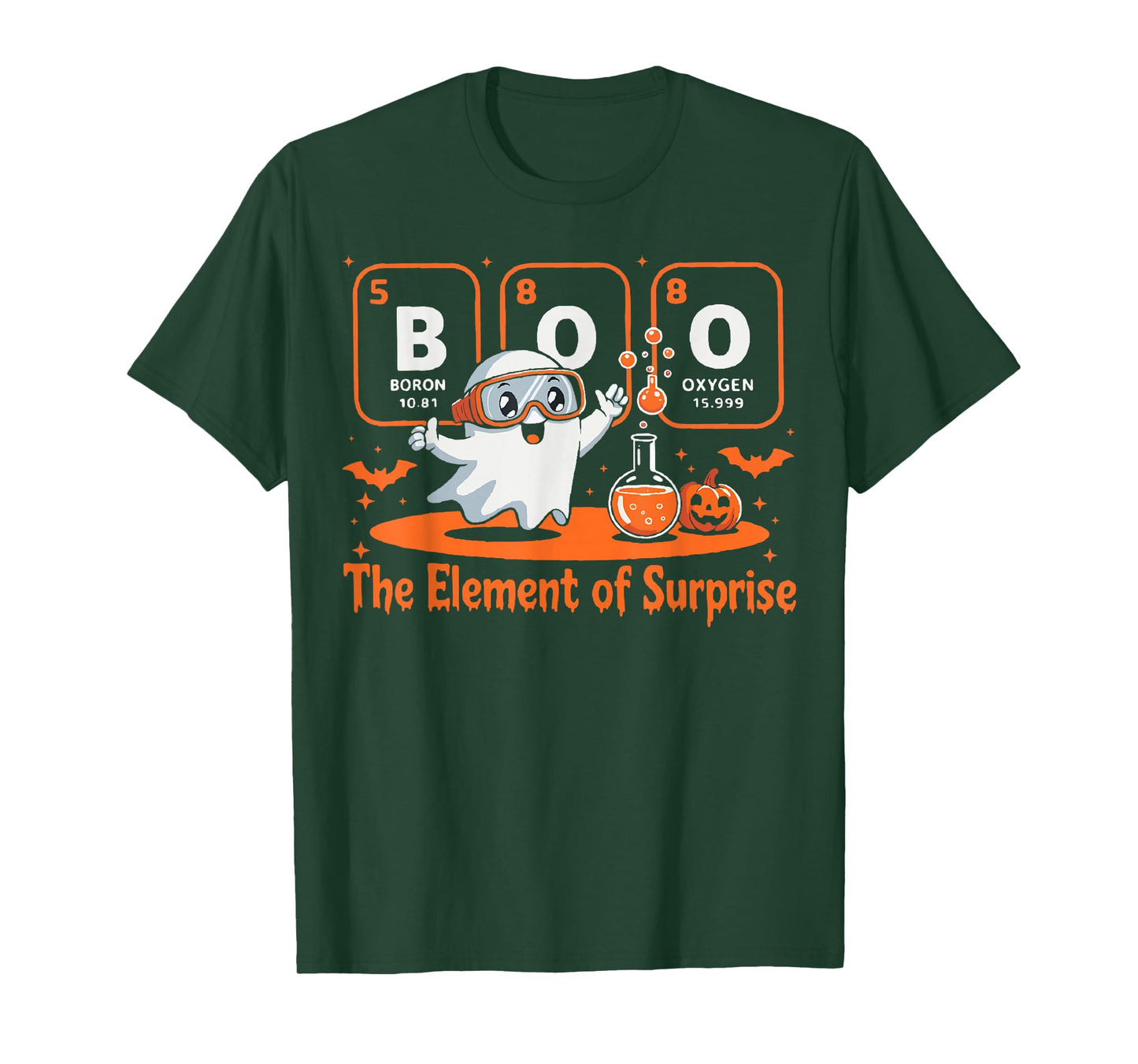Chemistry Boo The Element of Surprise Cute Chemist Halloween T-Shirt