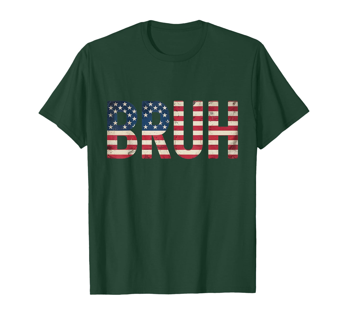 Patriotic Boys Teens Kids Men Vintage USA American Flag Bruh T-Shirt