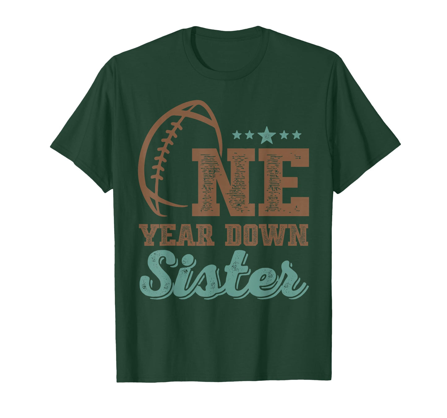 Sister Of The Birthday Boy 1st Year Down Birthday Football T-Shirt