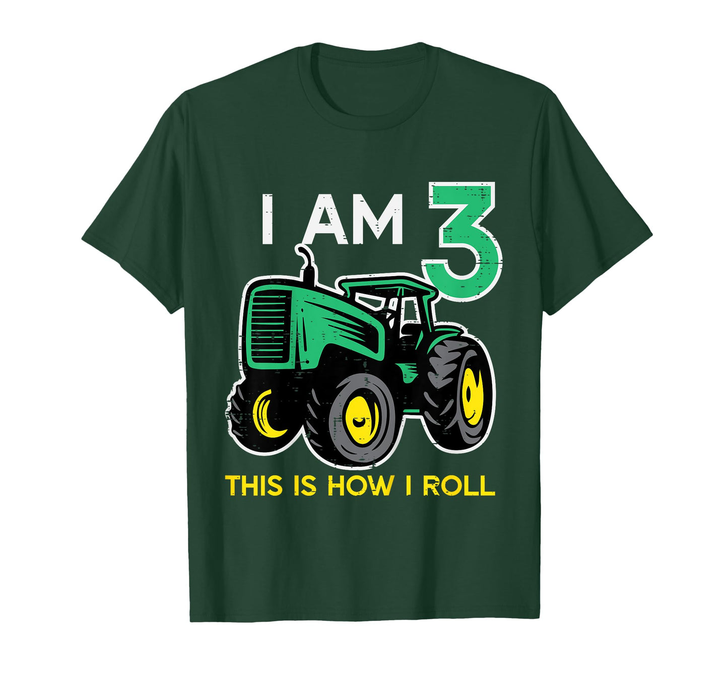 Kids 3rd Birthday Tractor This How I Roll 3 Bday Farm Truck Boys T-Shirt