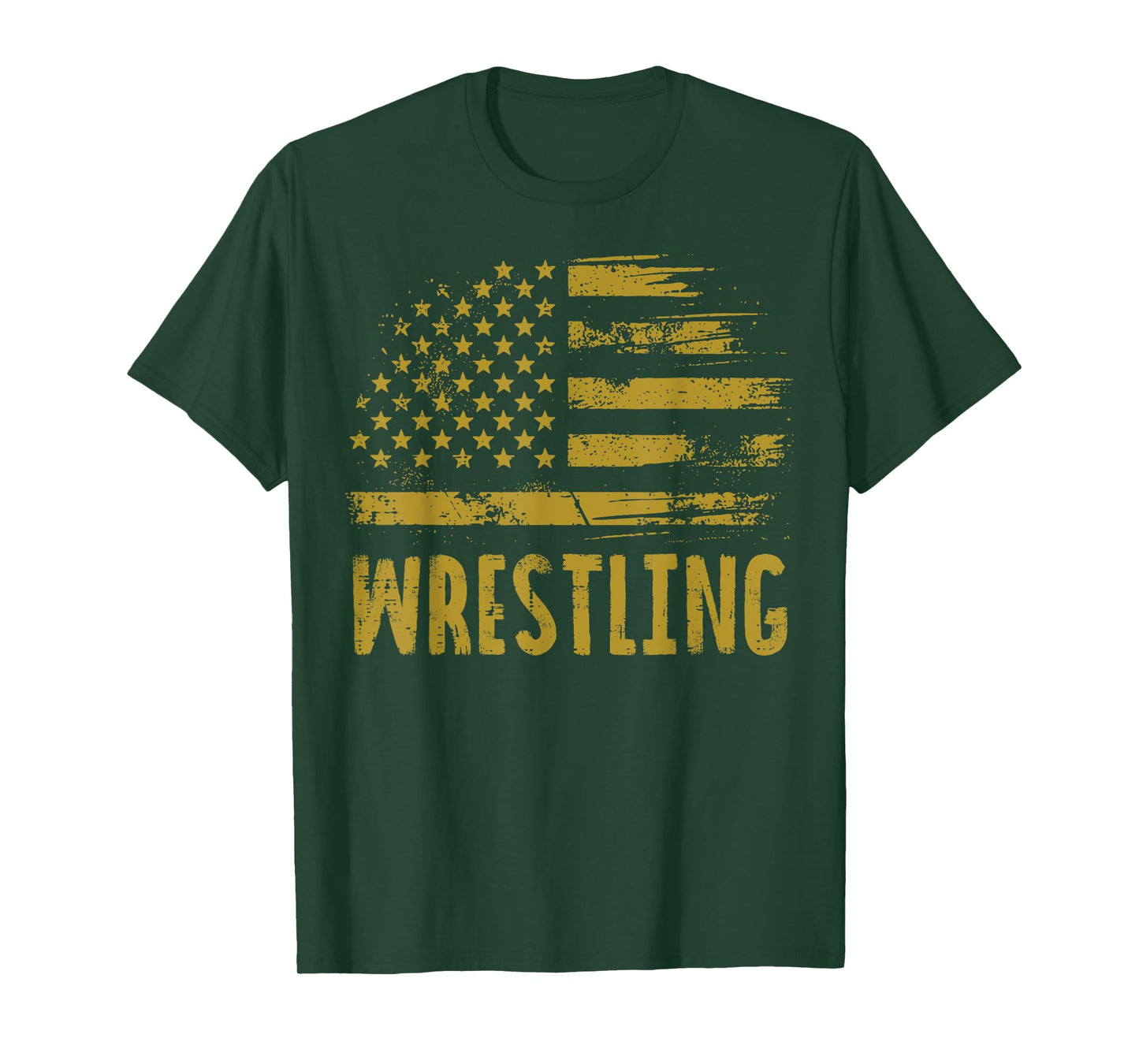 Wrestling USA Flag Wrestler Patriotic Men Boys Kids Women T-Shirt